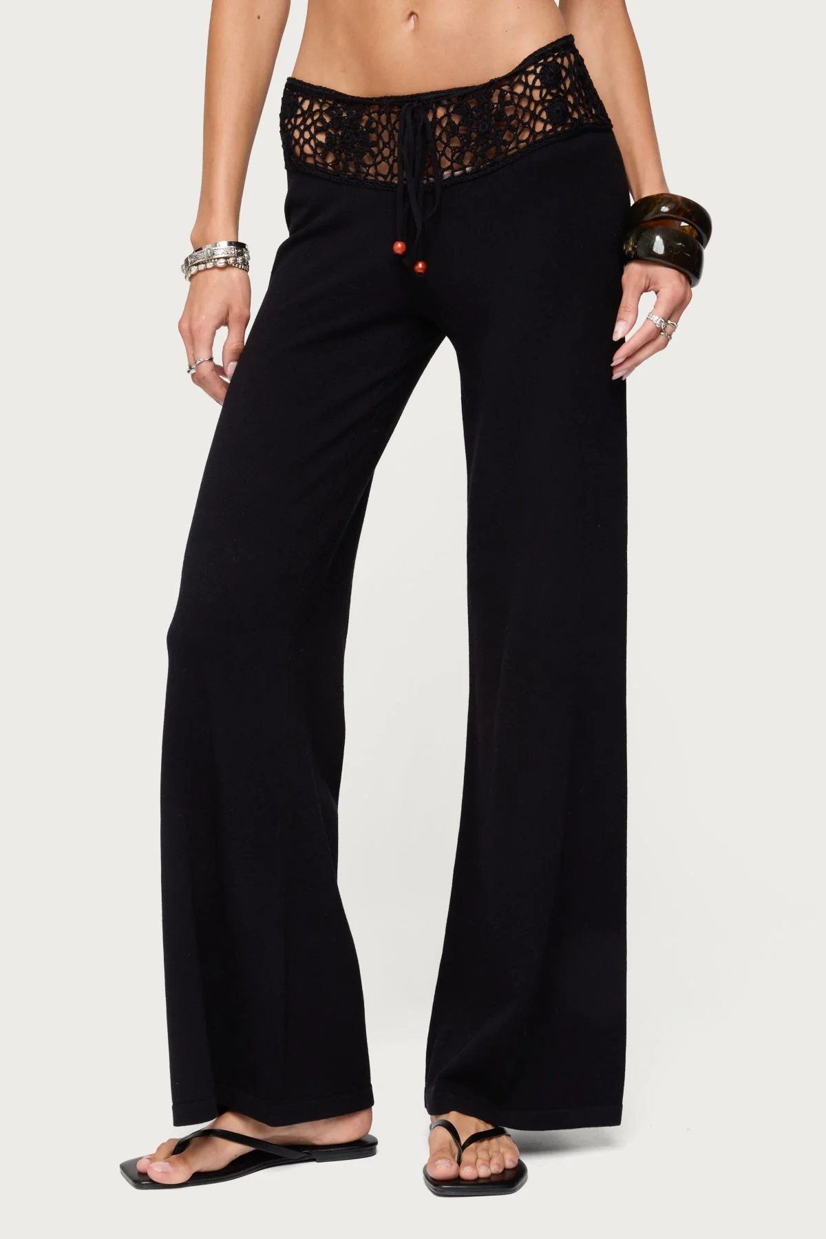 Kirsty Crochet Waist Knit Trousers - Image 3