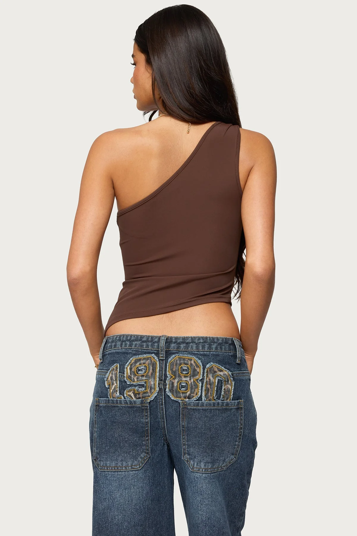 Knotted One Shoulder Asymmetric Top - Image 4