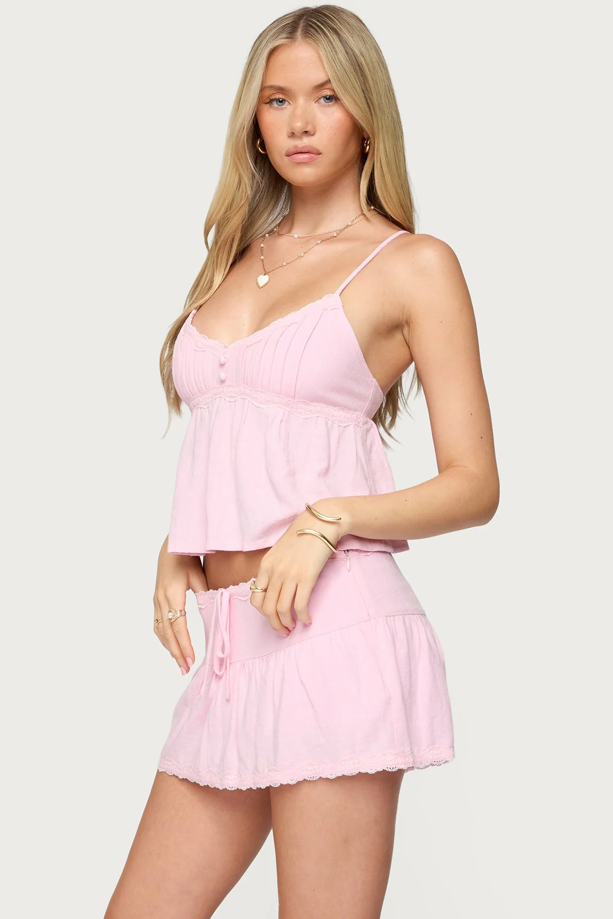 Selene Lacey Pleated Tank Top - Image 3