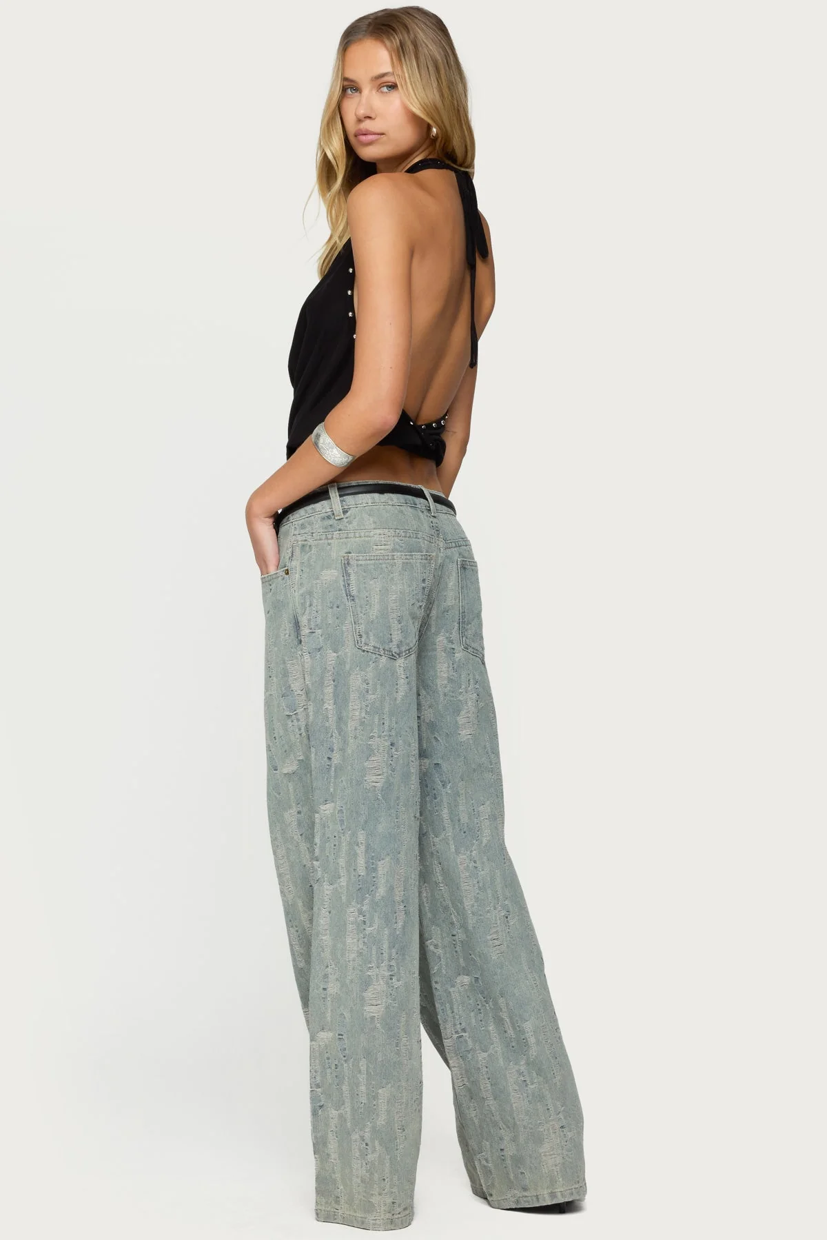 Irina Stud Cowl Neck Halter Top - Image 6
