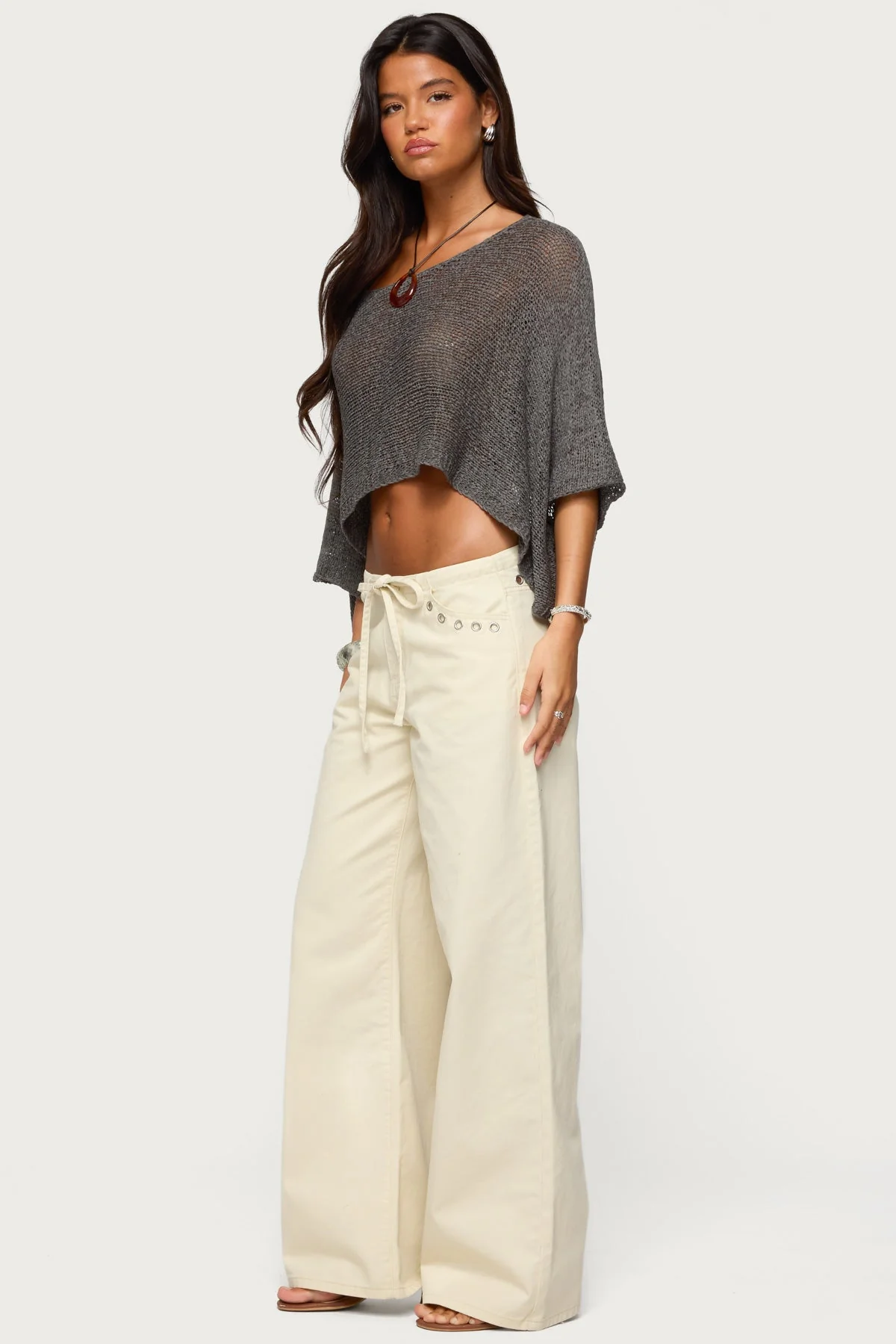 Laline Oversized Knit Crop Top - Image 5