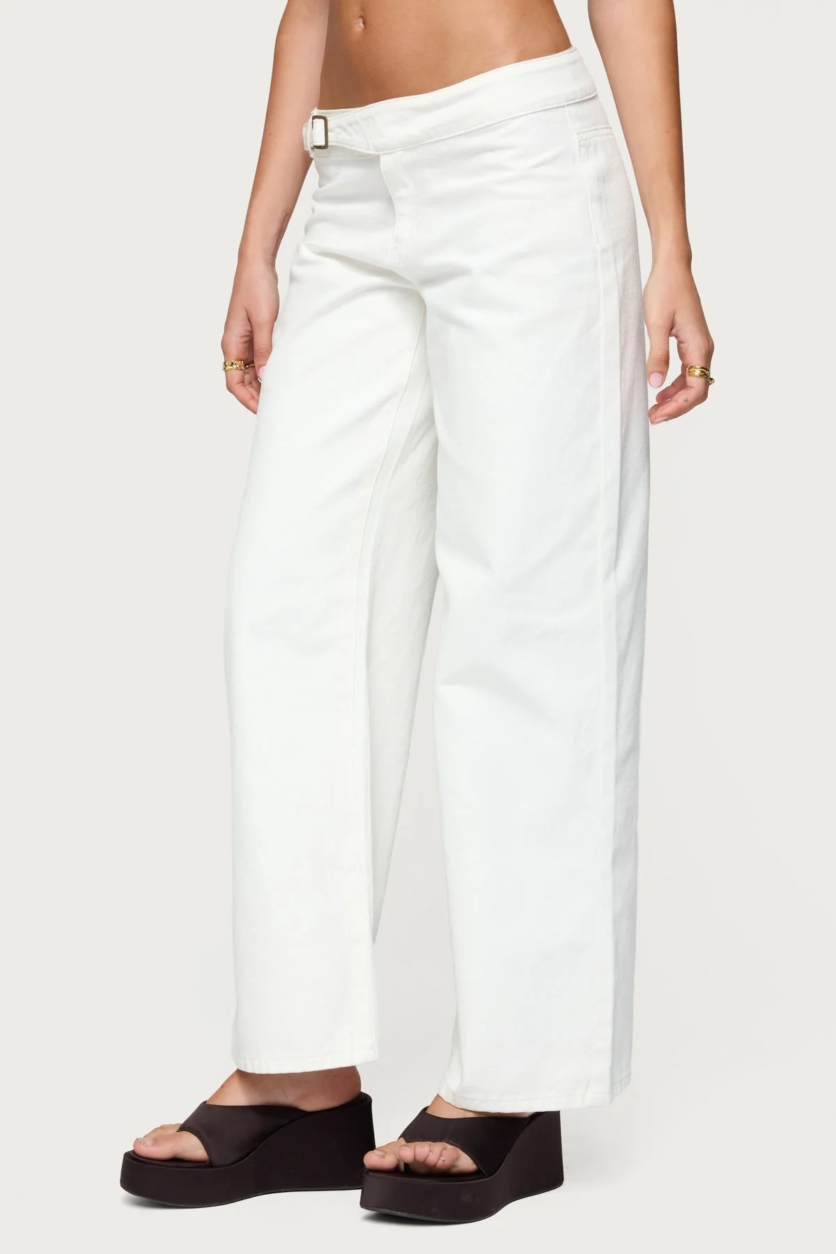 Buckle Low Rise Straight Leg Trousers - Image 3