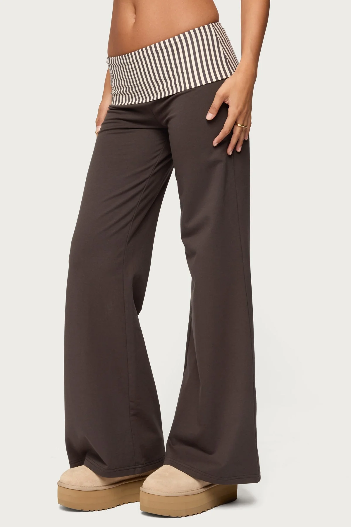 Meshey Striped Foldover Trousers - Image 4