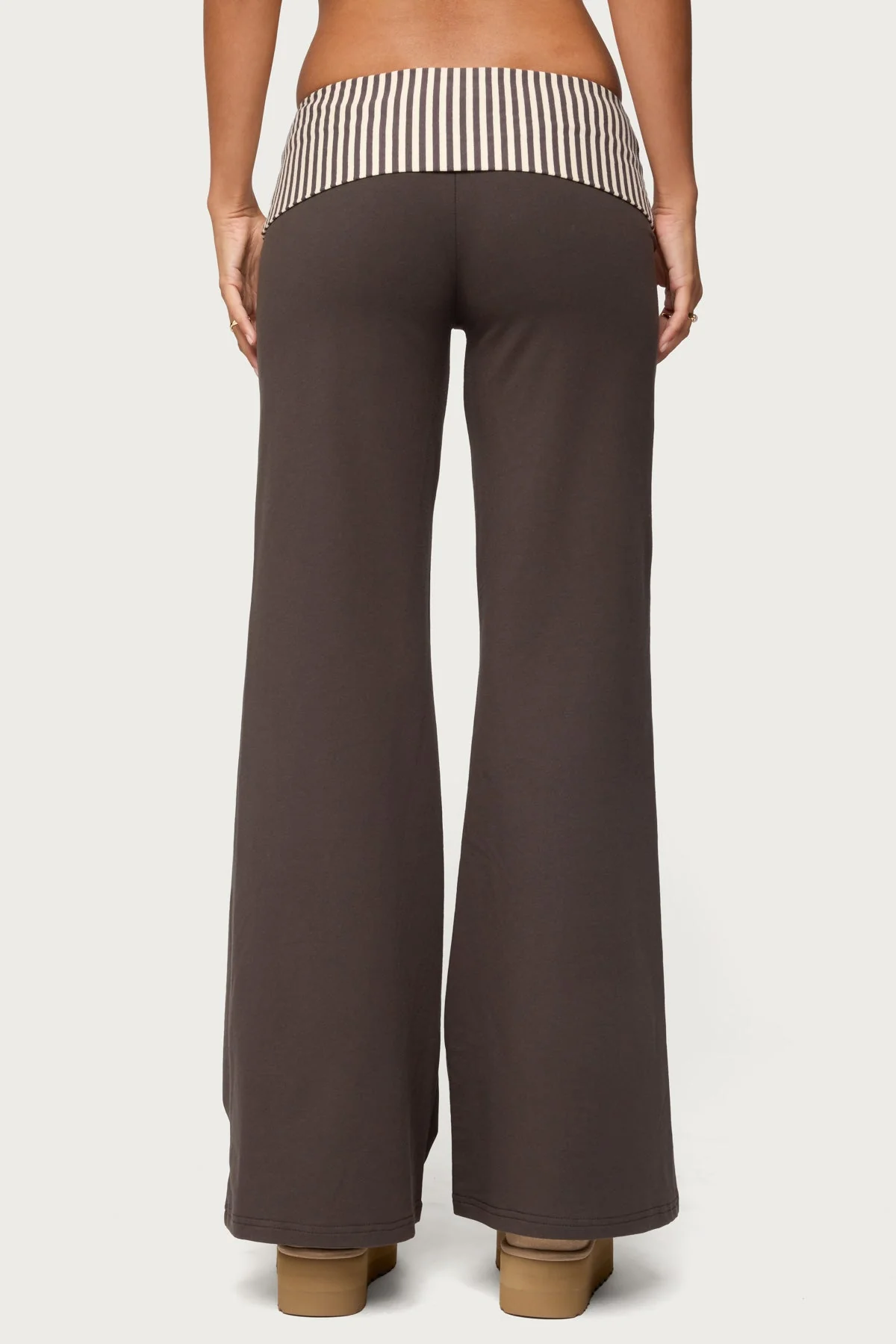 Meshey Striped Foldover Trousers - Image 5