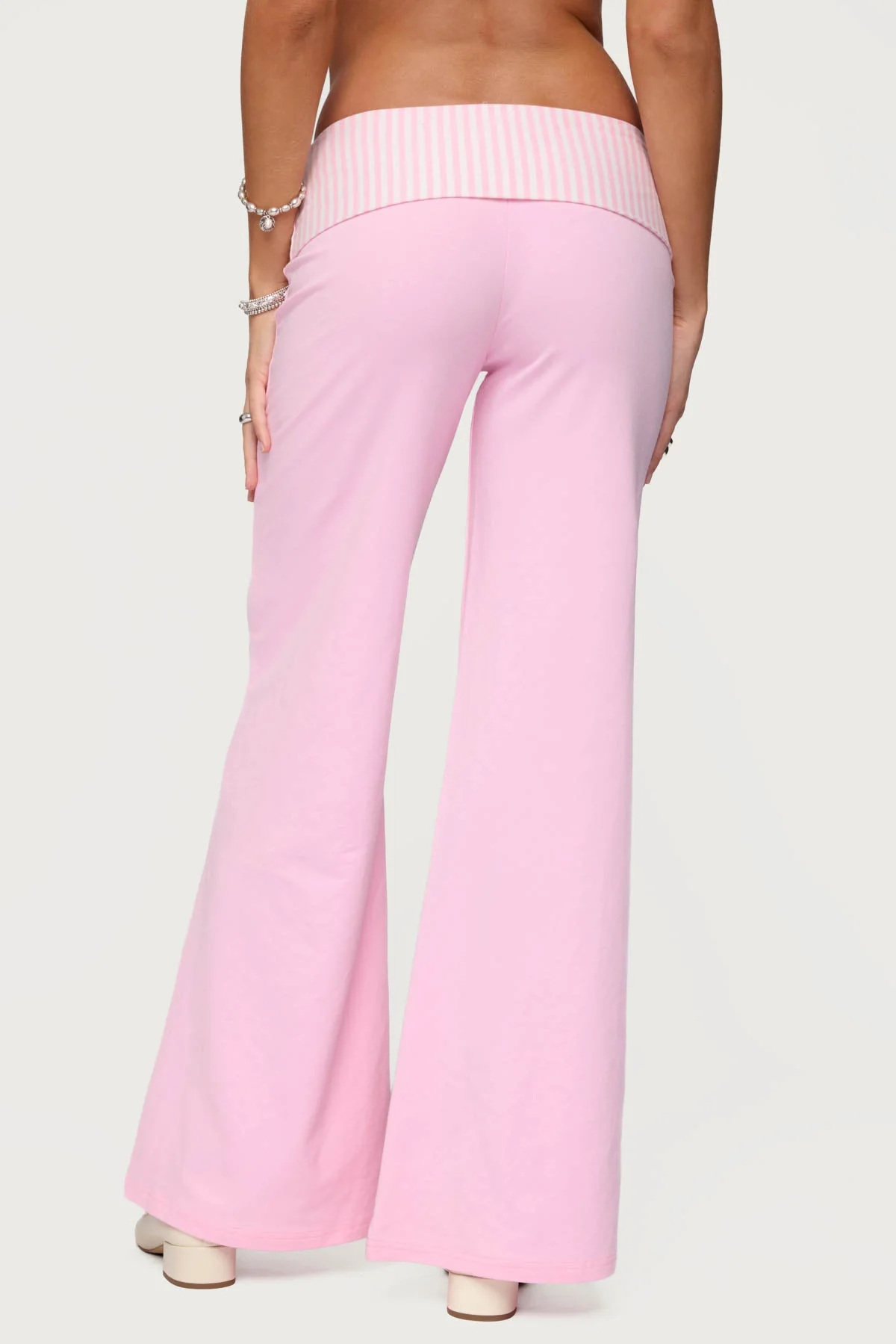 Meshey Striped Foldover Trousers - Image 4