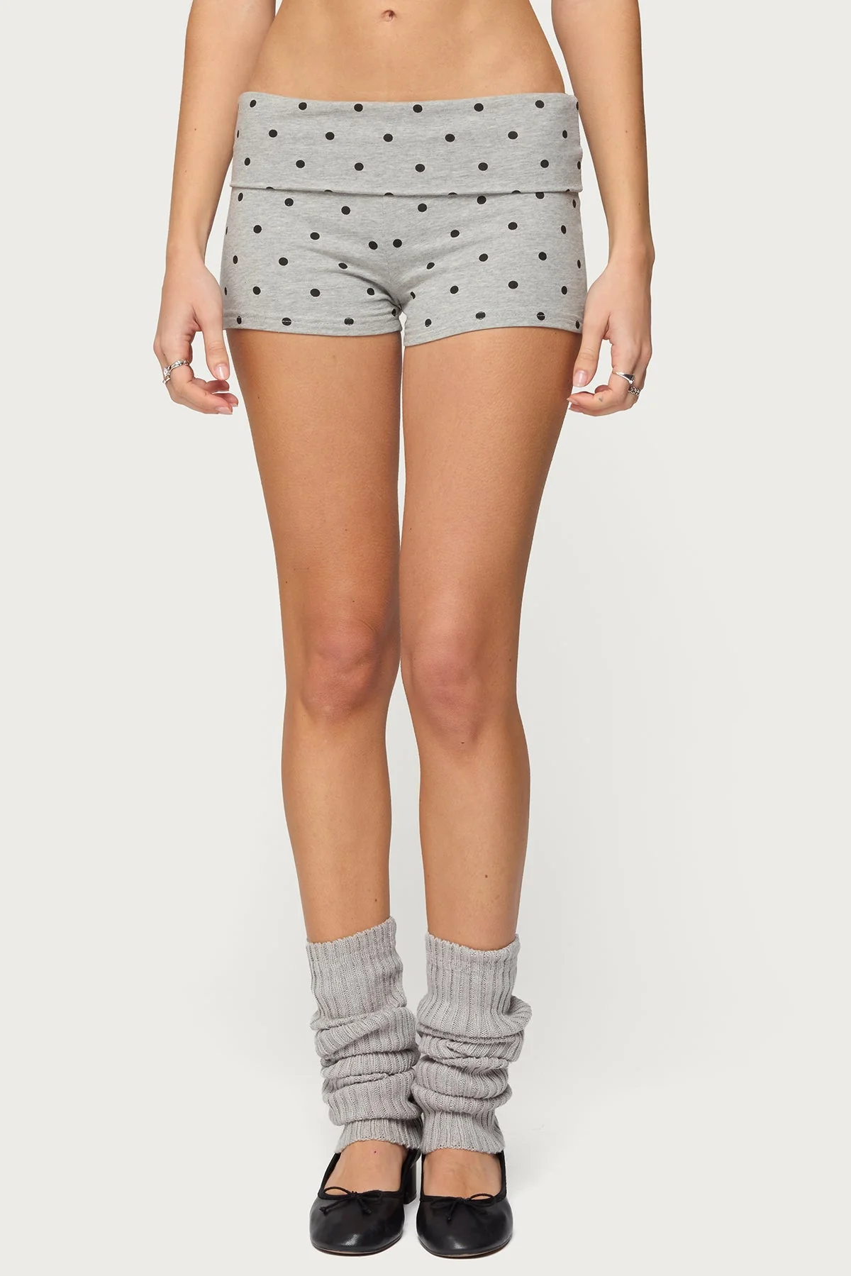 Chelsie Polka Dot Foldover Shorts - Image 2