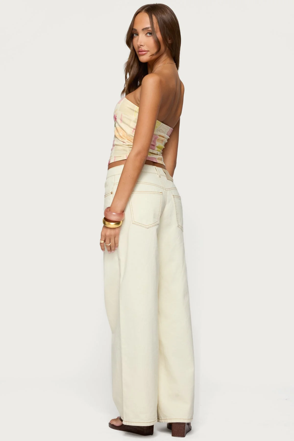 Cicilla Vintage Mixed Print Tube Top - Image 5
