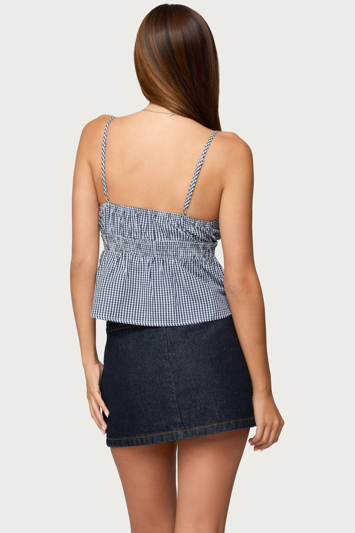 Zahara Gingham Babydoll Top - Image 4