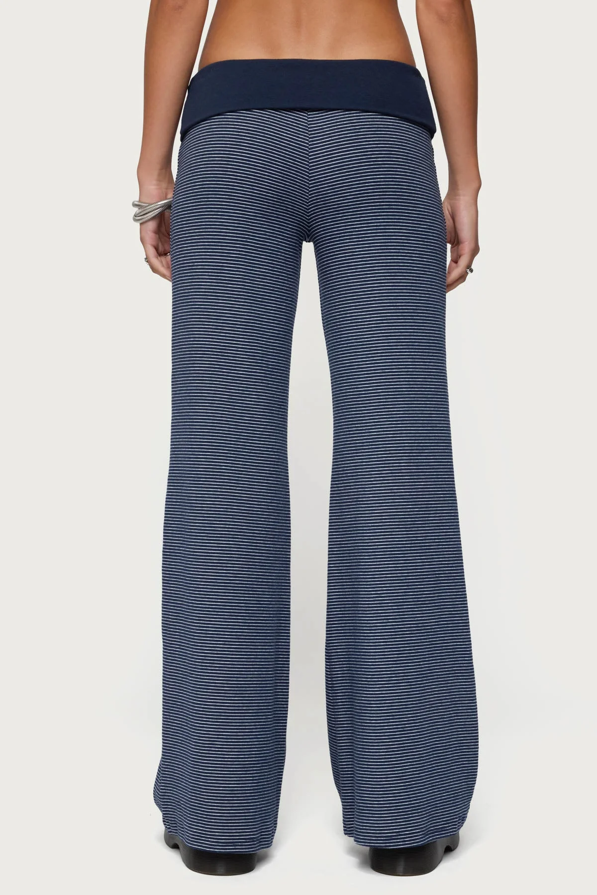 Amarna Striped Fold Over Trousers - Image 5