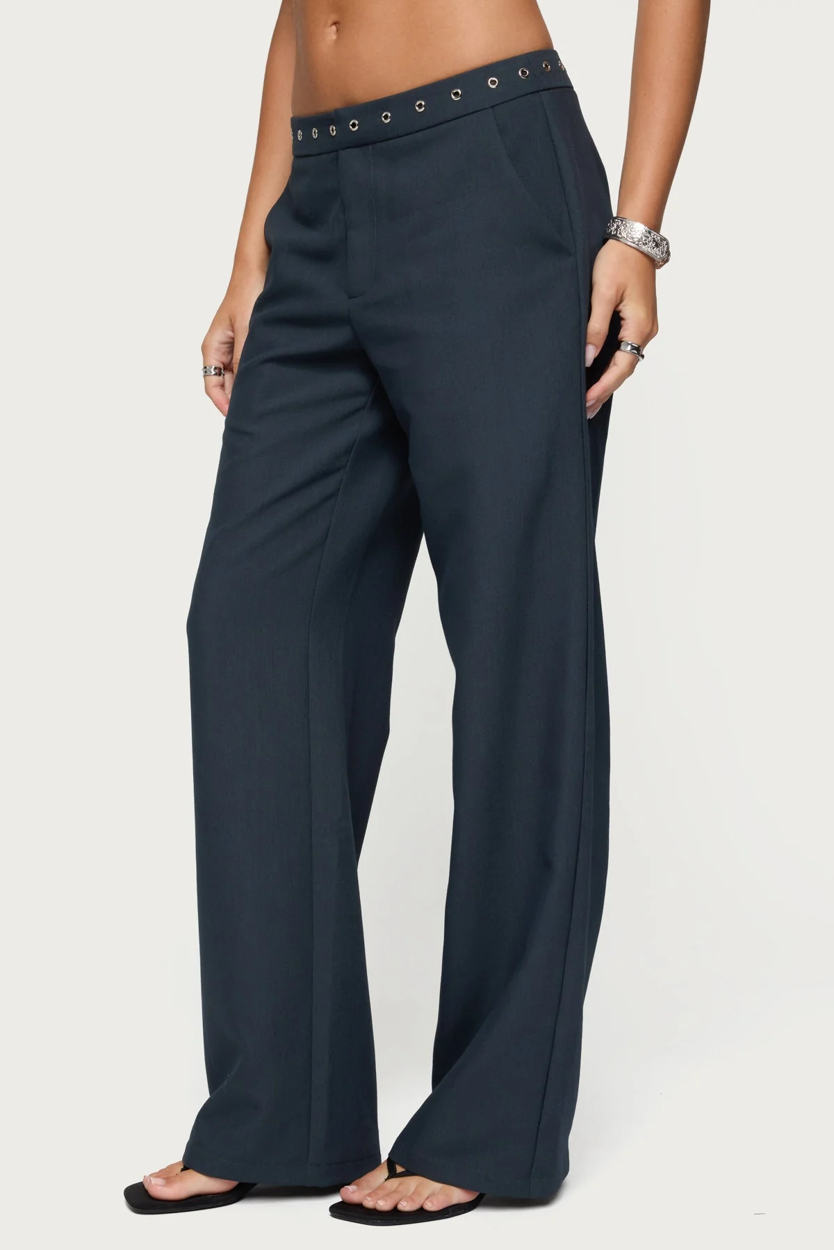 Ayve Eyelet Waist Straight Leg Trousers - Image 5