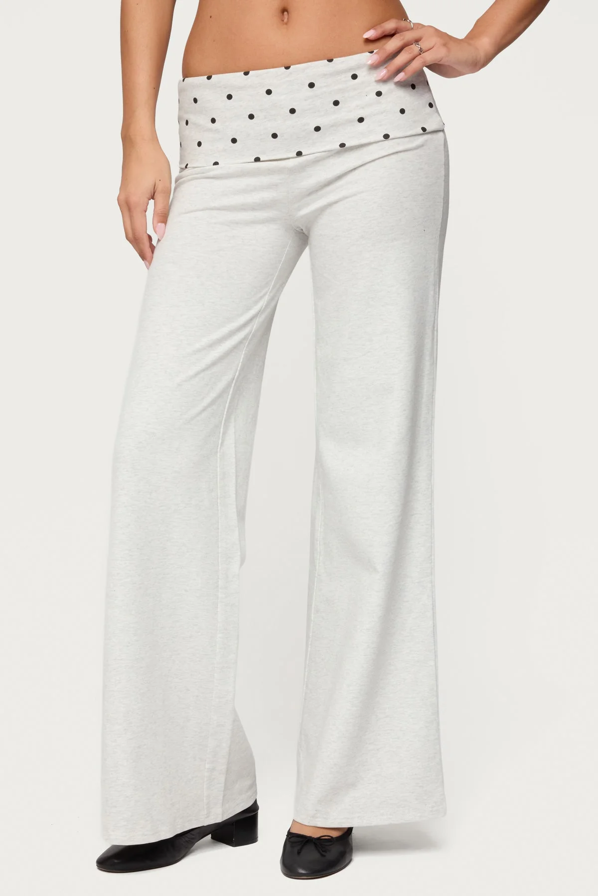 Reeva Polka Dot Foldover Trousers - Image 3