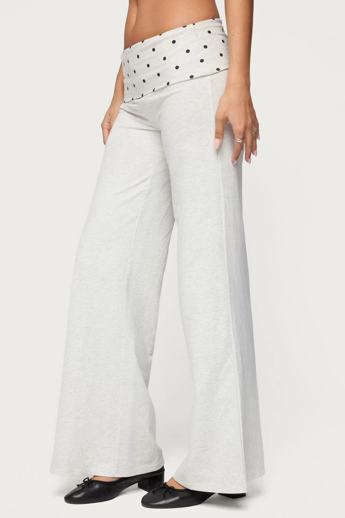 Reeva Polka Dot Foldover Trousers - Image 4