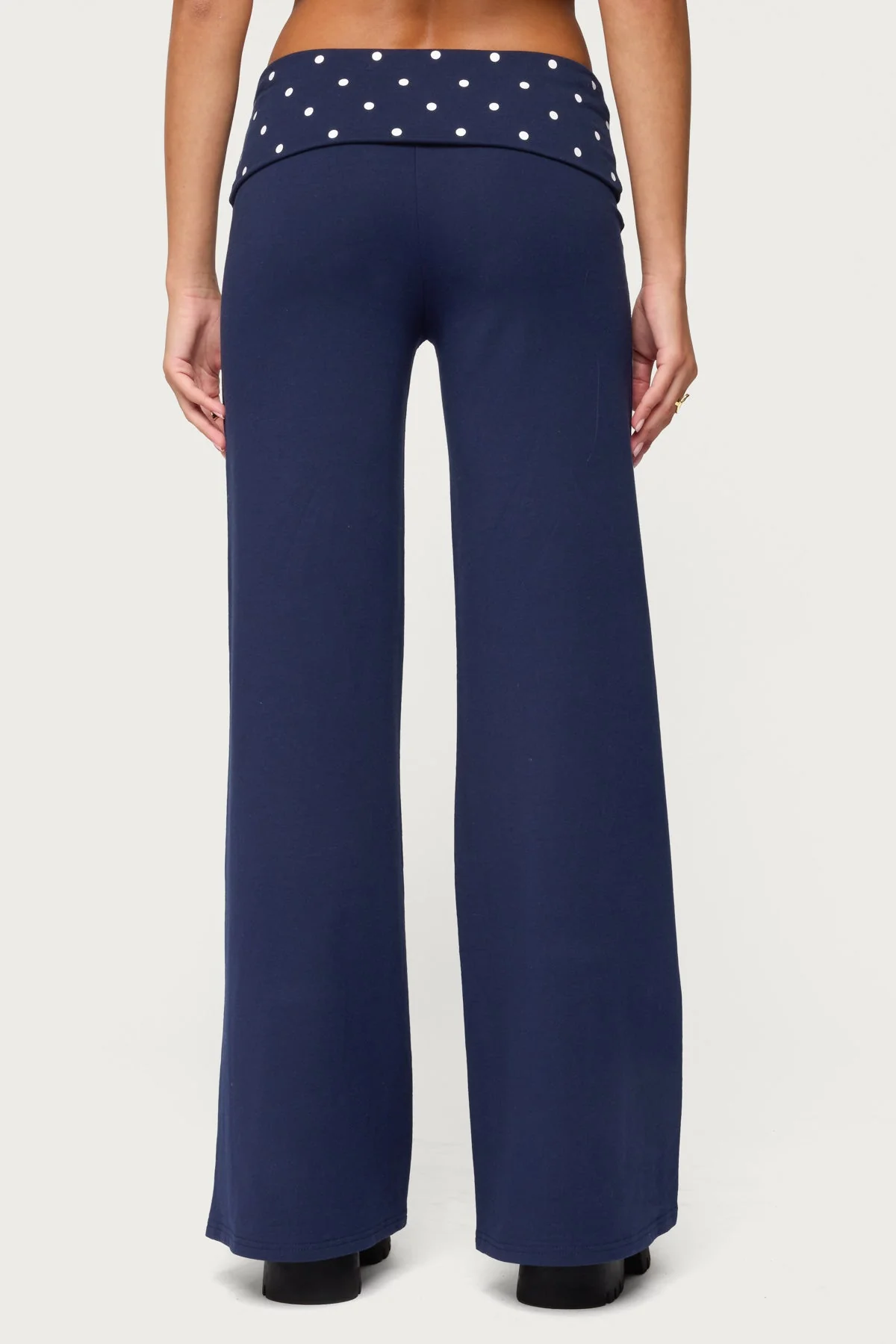 Reeva Polka Dot Foldover Trousers - Image 5