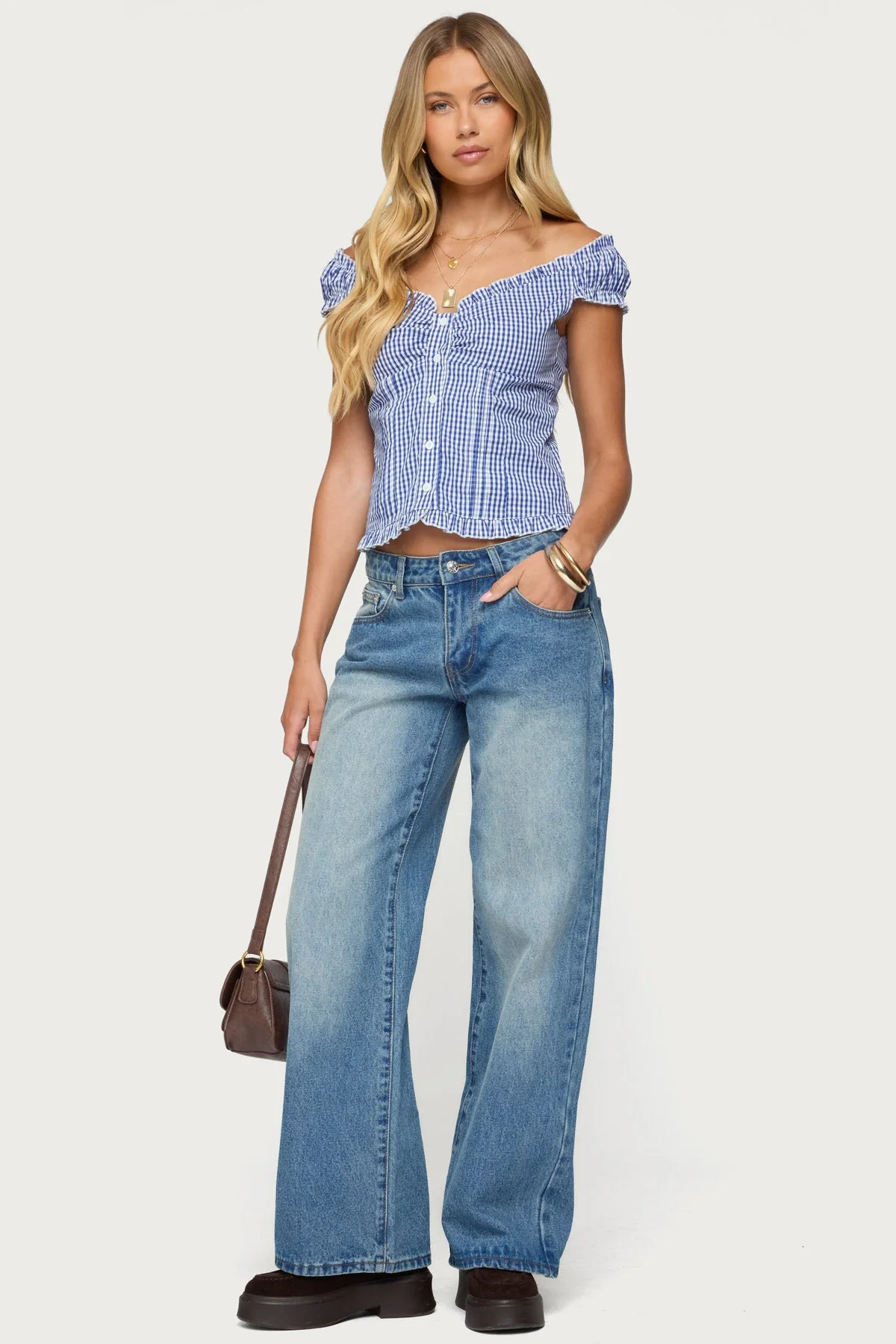 Dorothie Gingham Button Up Top - Image 2