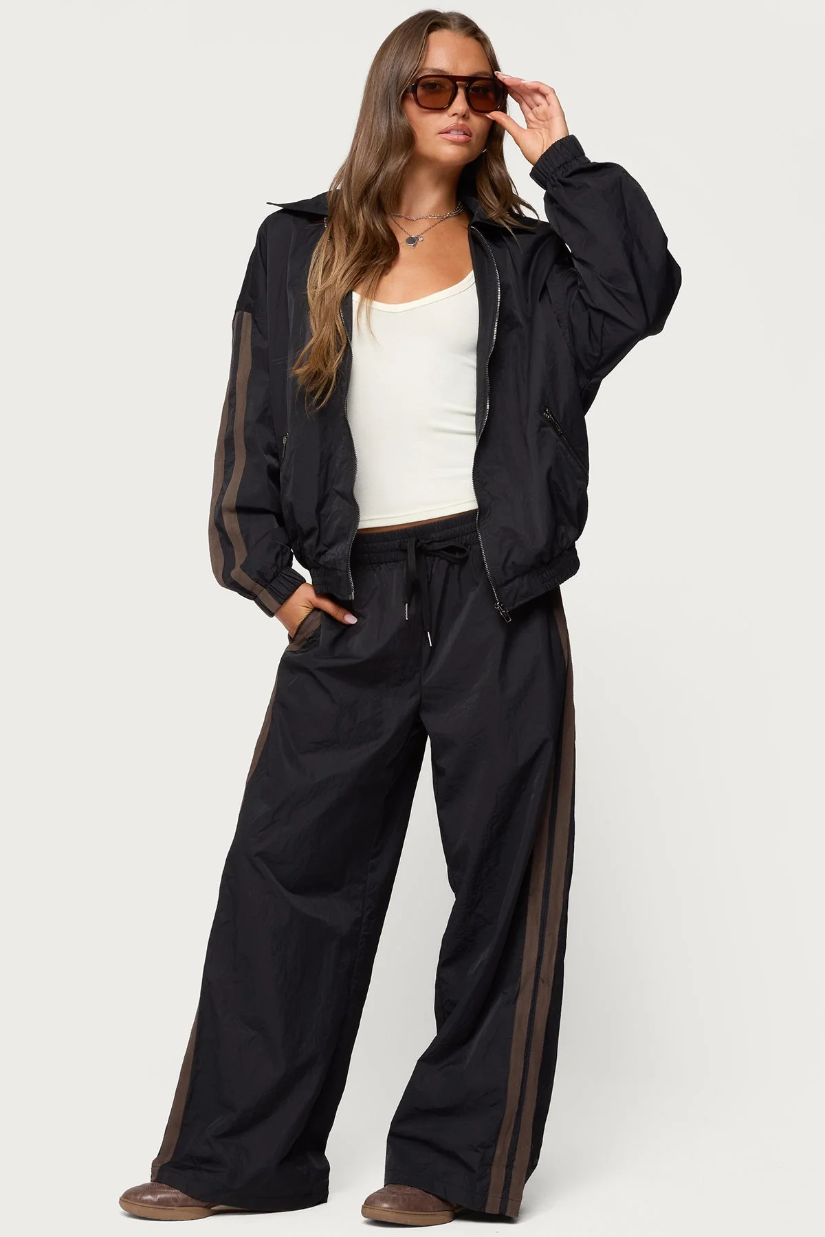 Kieran Stripey Nylon Track Pants