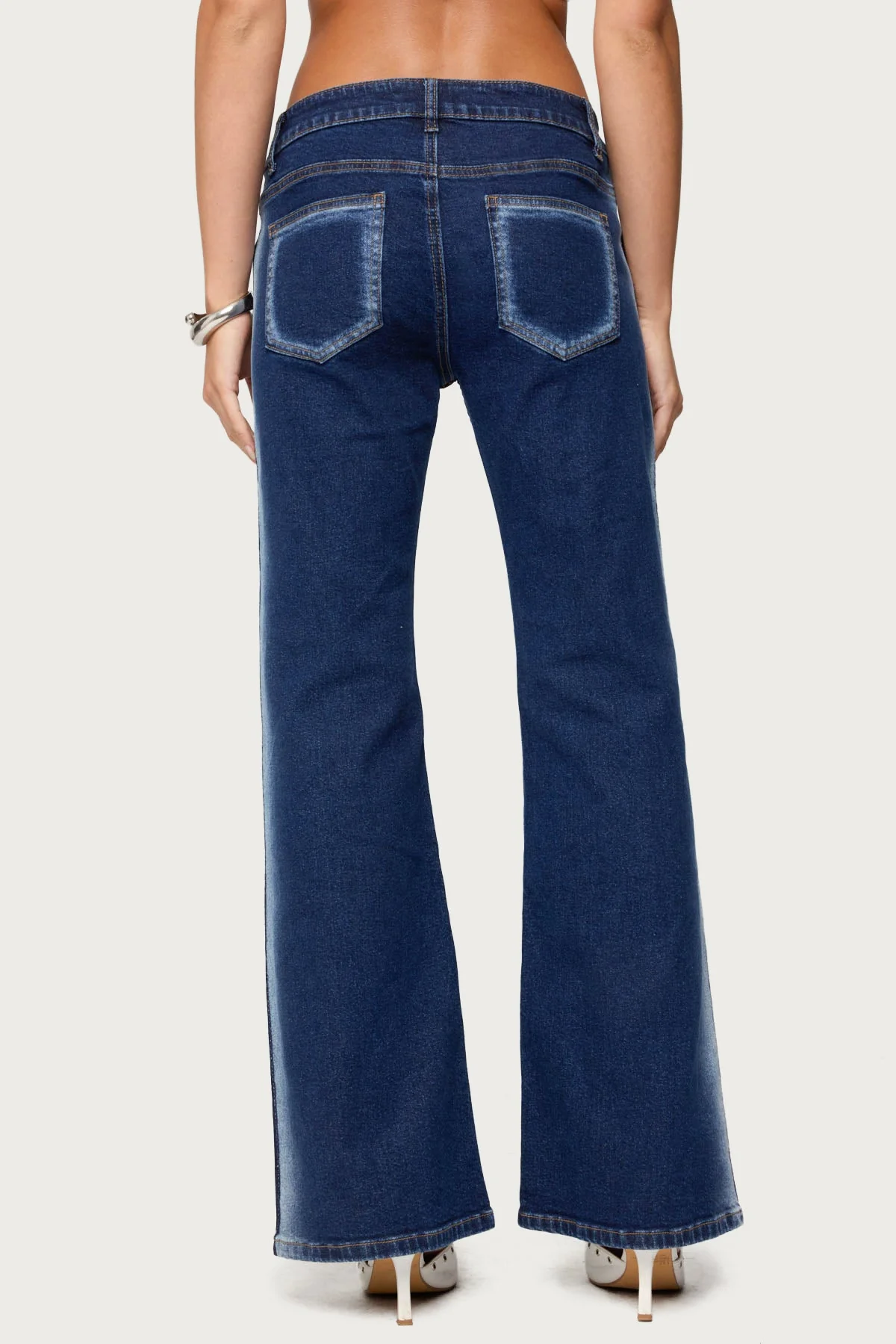 Airbrushed Low Rise Flared Jeans - Image 5