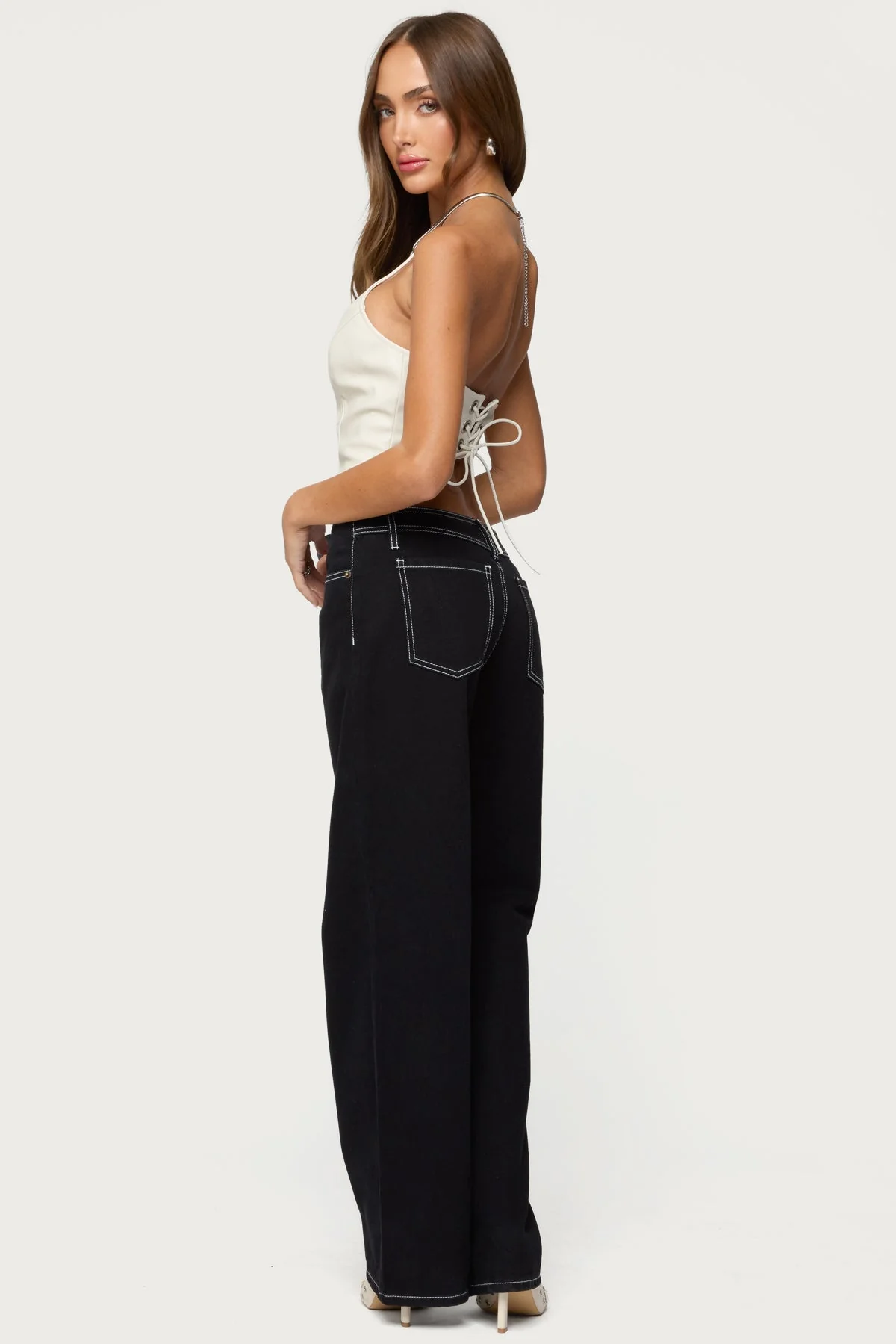 Kizzie Faux Leather Halter Top - Image 2