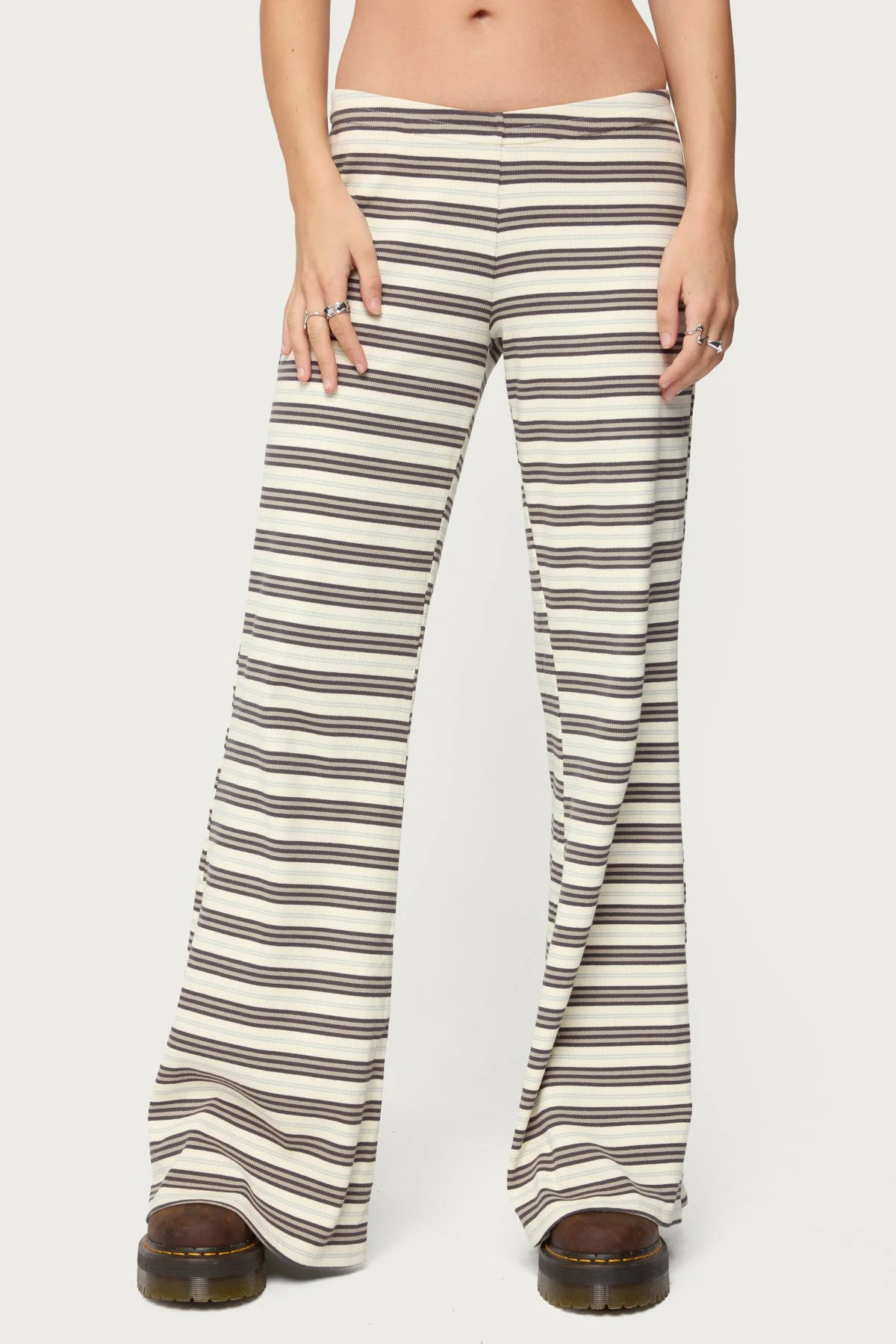 Avalie Striped Ribbed Trousers - Image 2