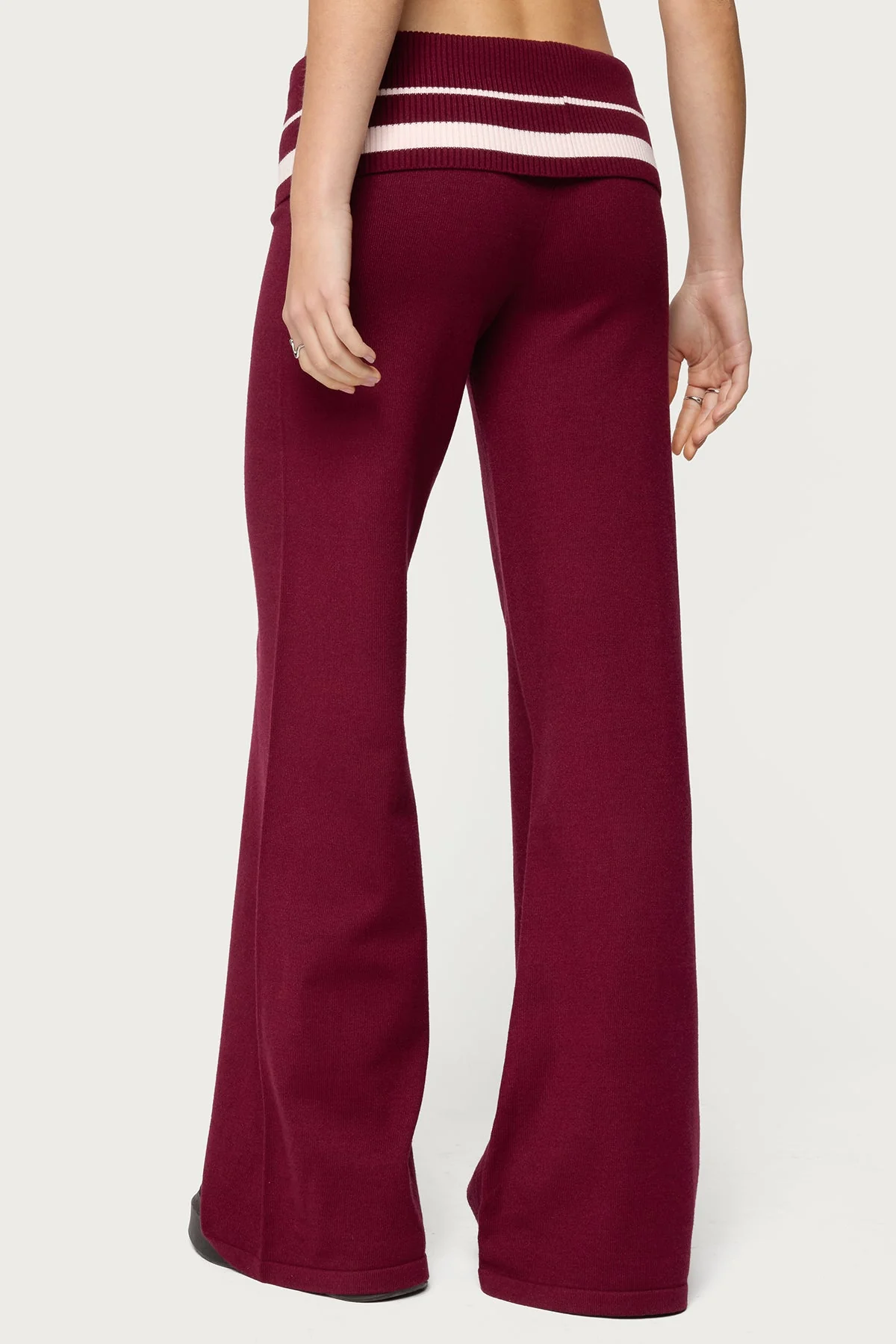 Kaliya Stripey Foldover Knit Trousers - Image 4