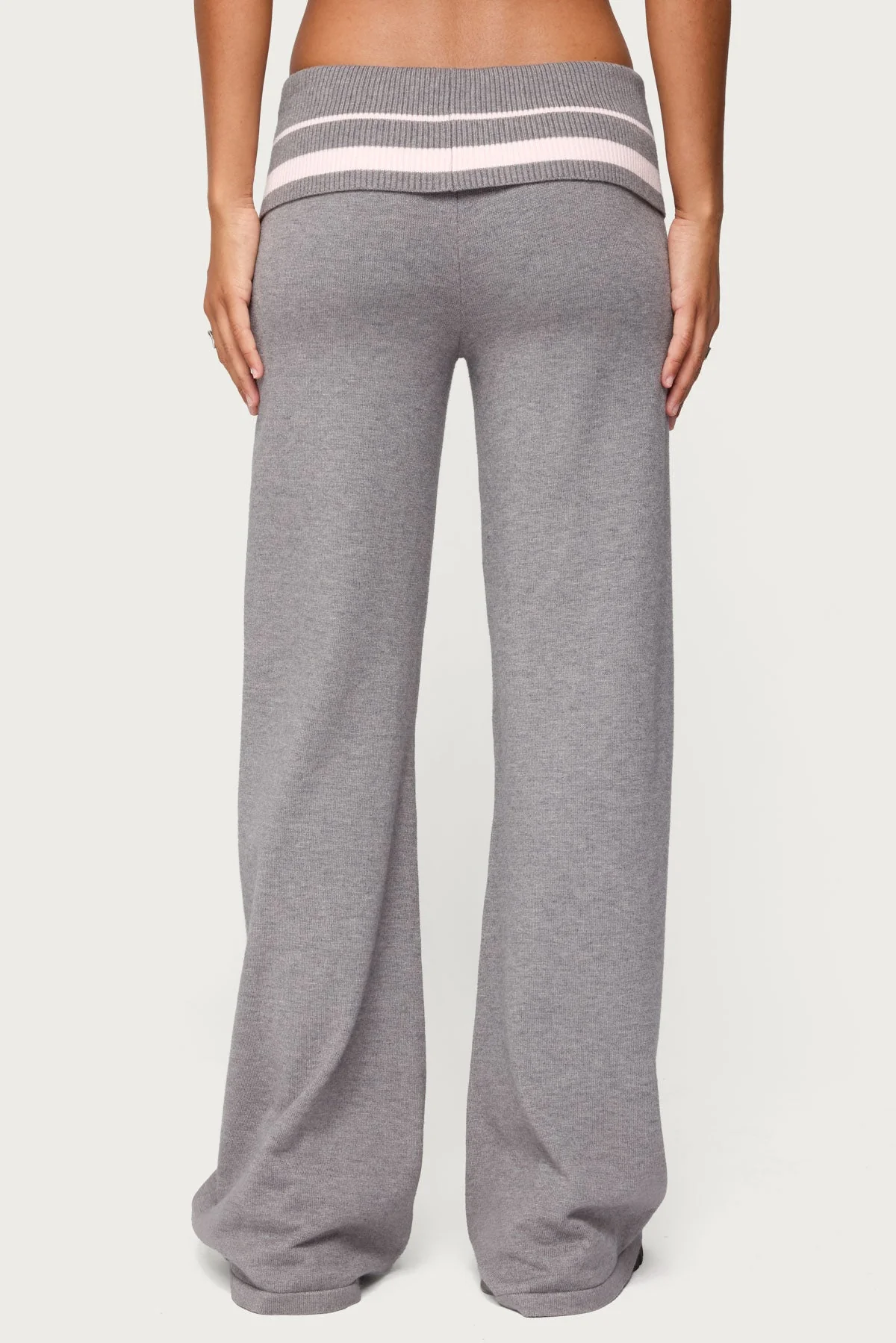 Kaliya Stripey Foldover Knit Trousers - Image 4
