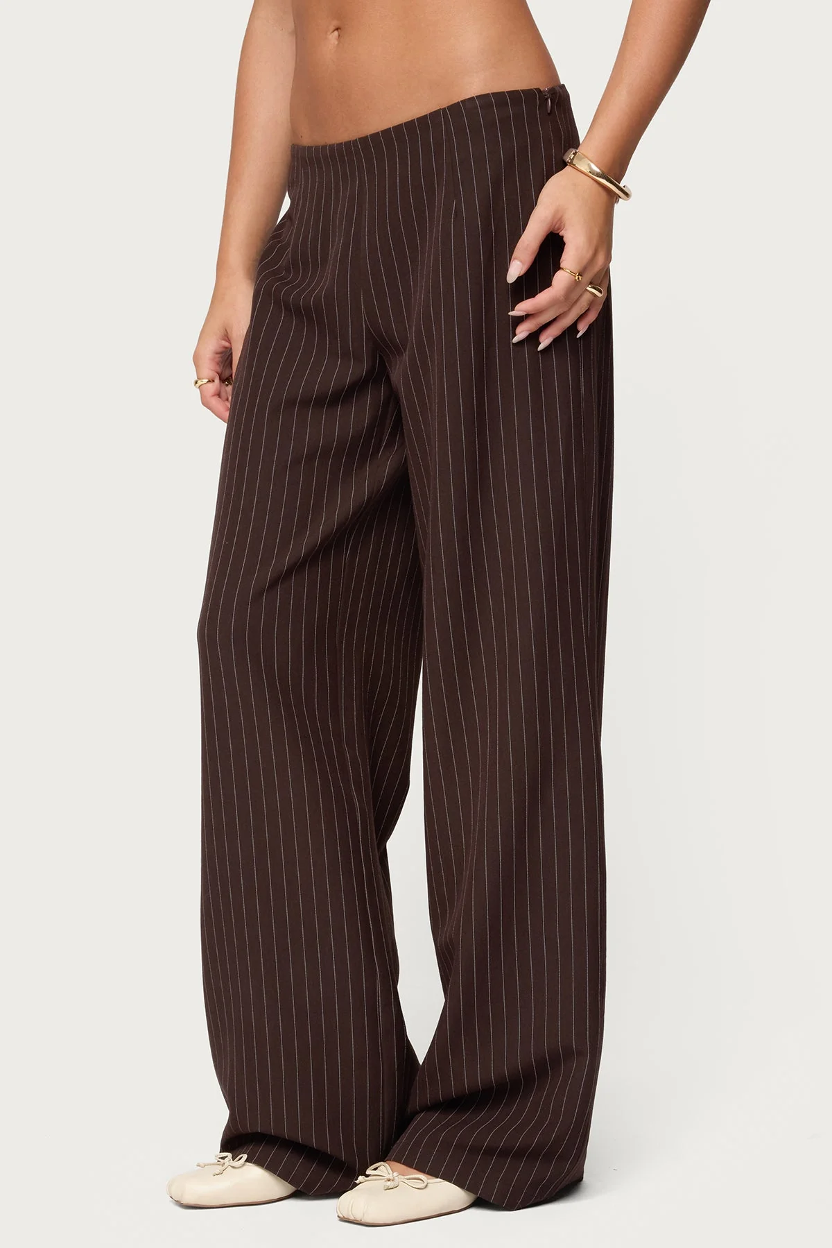 Kerie Pinstripe Low Rise Trousers - Image 4