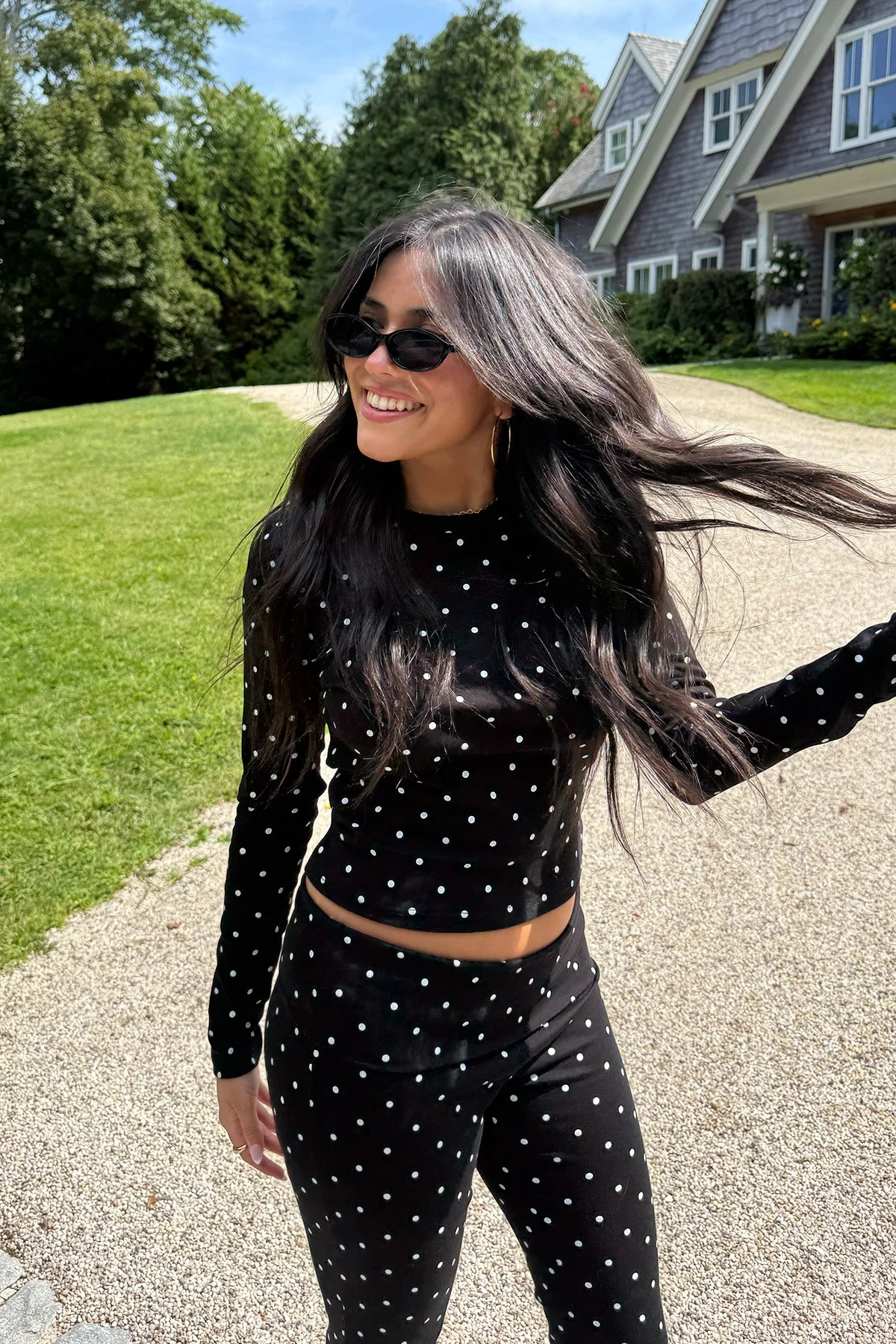 Daliya Polka Dot Long Sleeve Top - Image 8