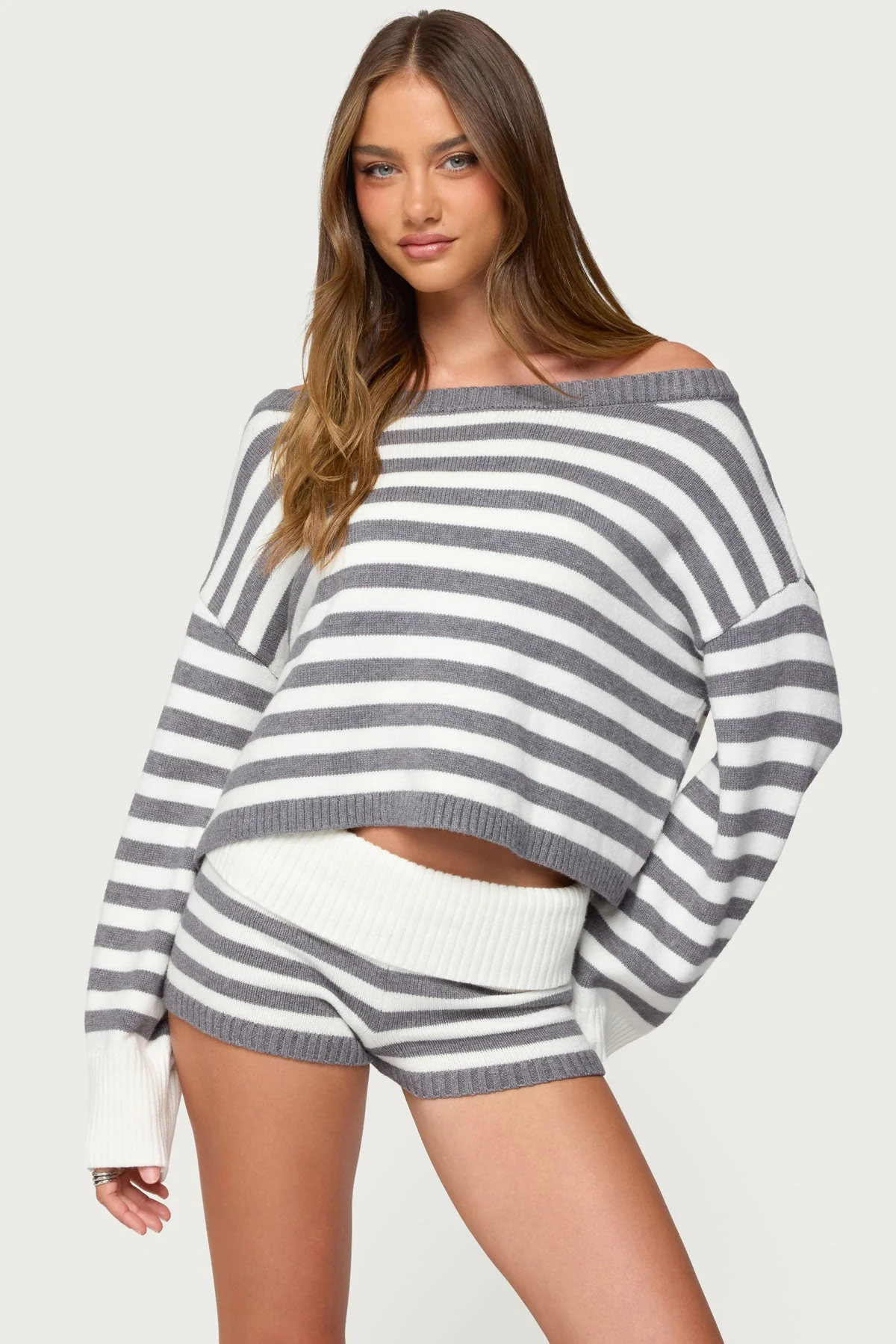 Saphi Striped Oversized Knit Sweater - Image 2