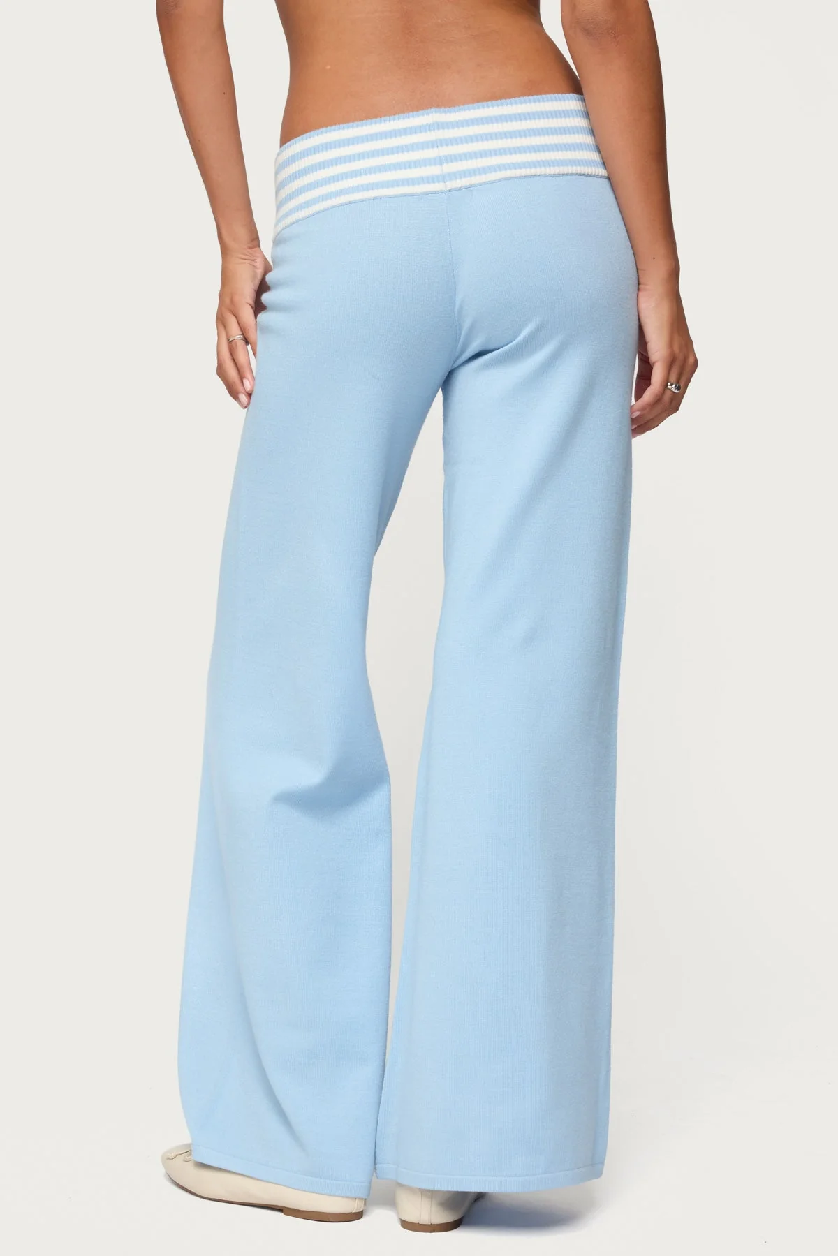 Clarisse Stripey Flared Knit Trousers - Image 5
