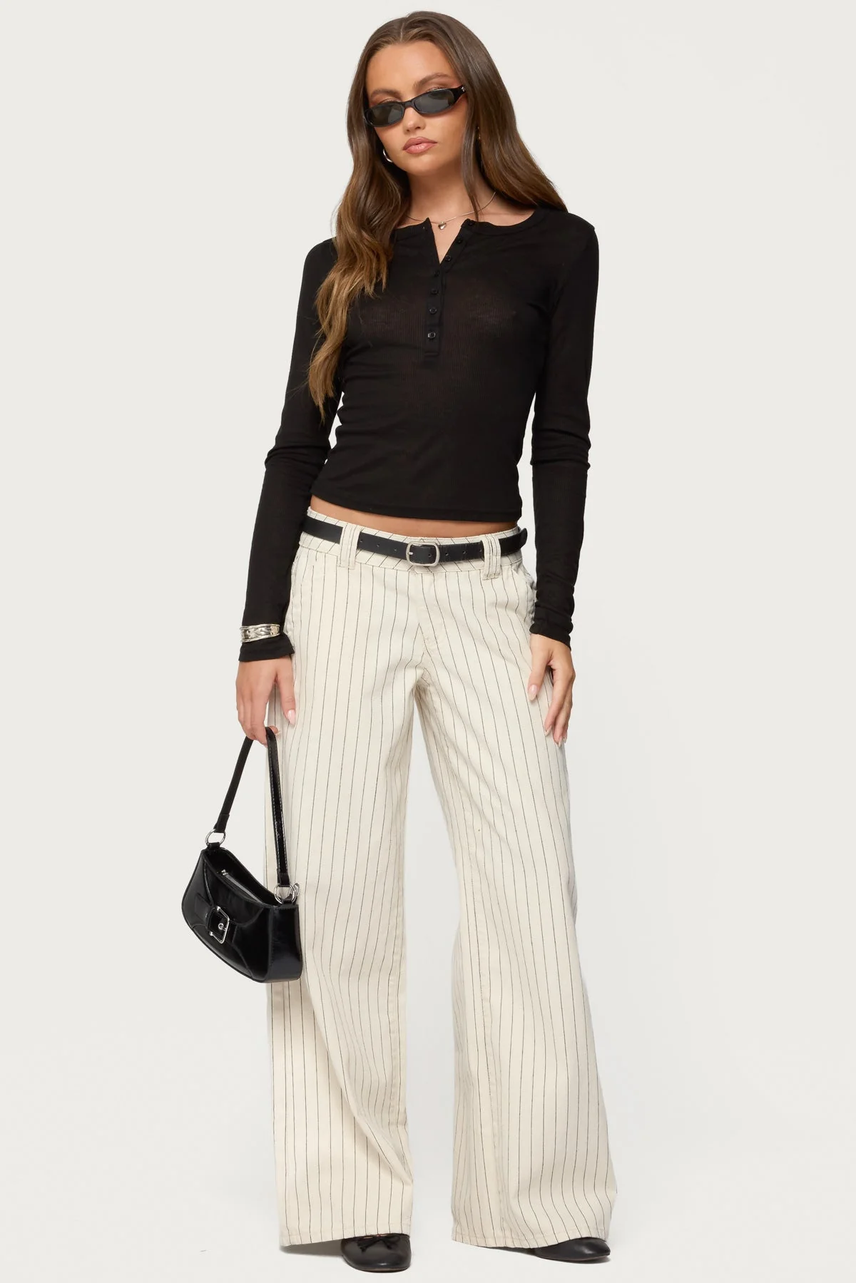 Nettie Ribbed Henley Top - Image 2
