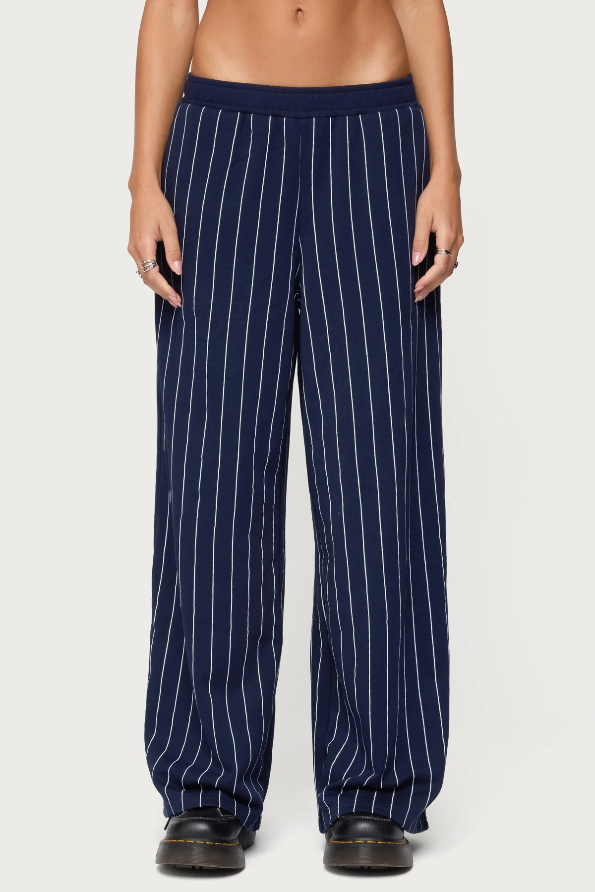 Mercer Pinstripe Wide Leg Joggers - Image 2