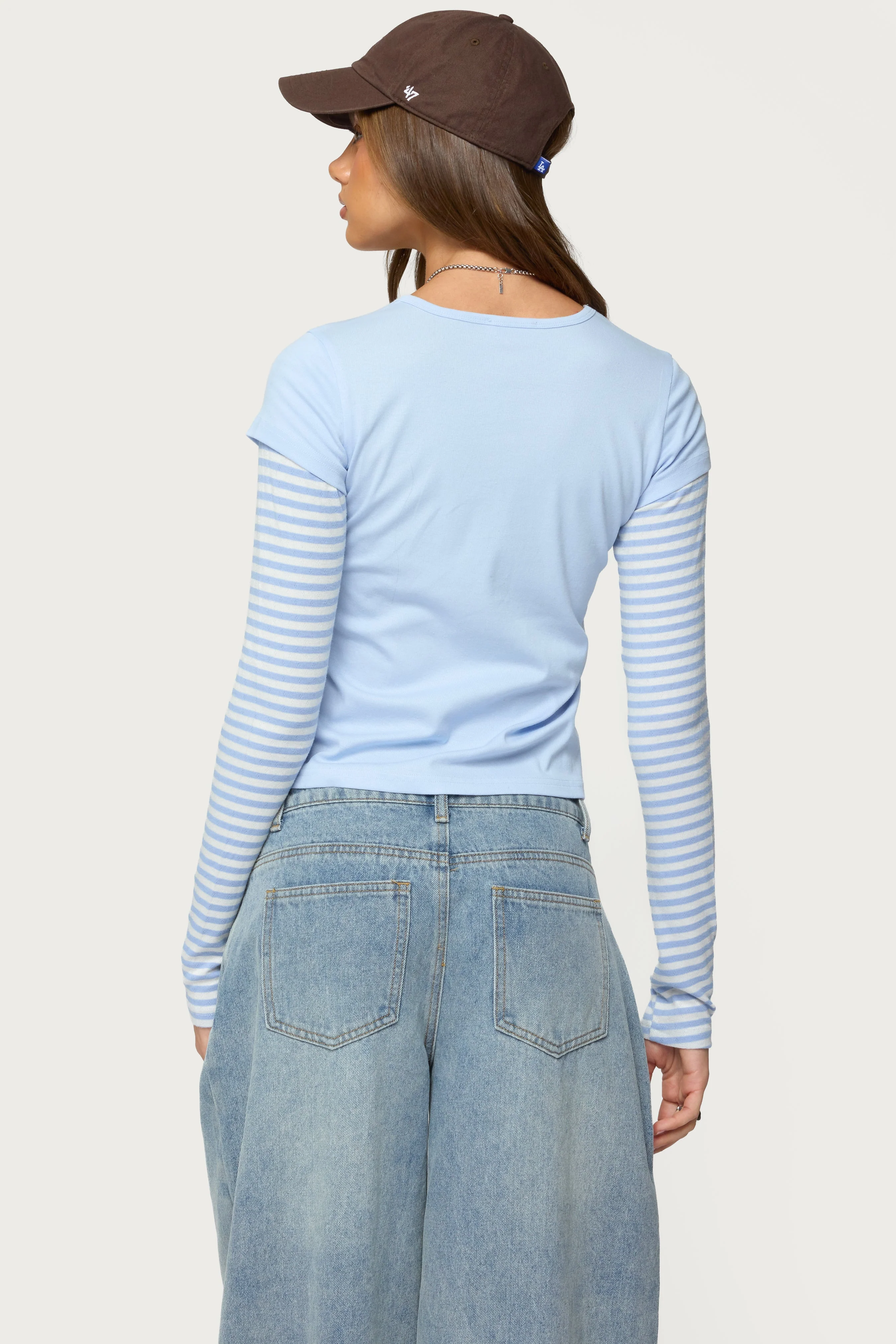 Stripey Layered Long Sleeve T Shirt - Image 5