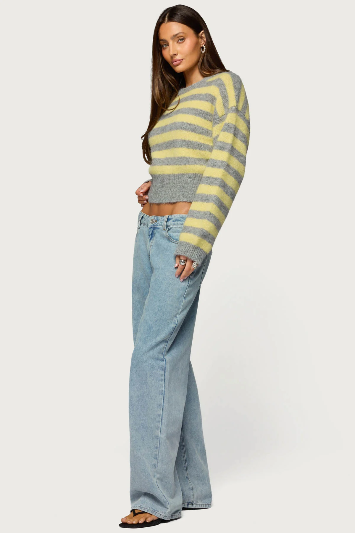 Penelope Fuzzy Striped Sweater - Image 6