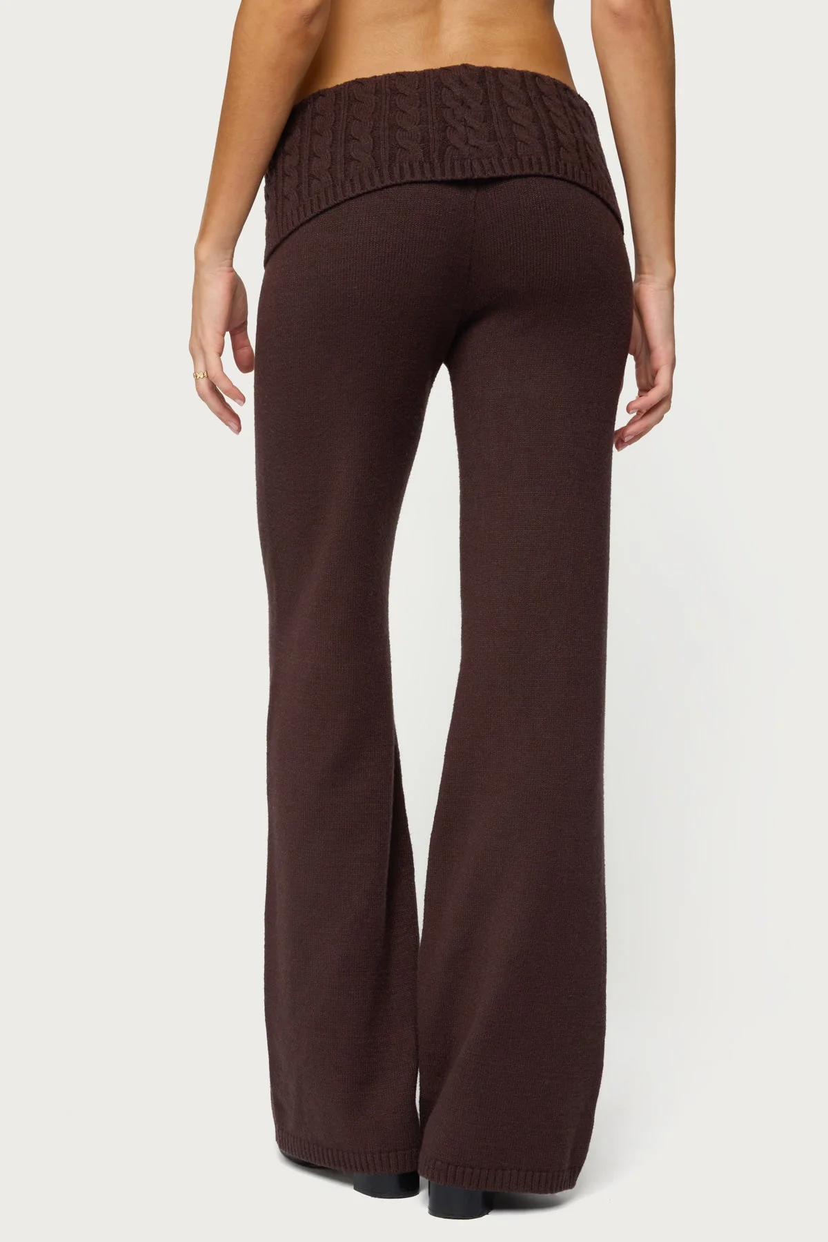 Lula Cable Knit Foldover Trousers - Image 4