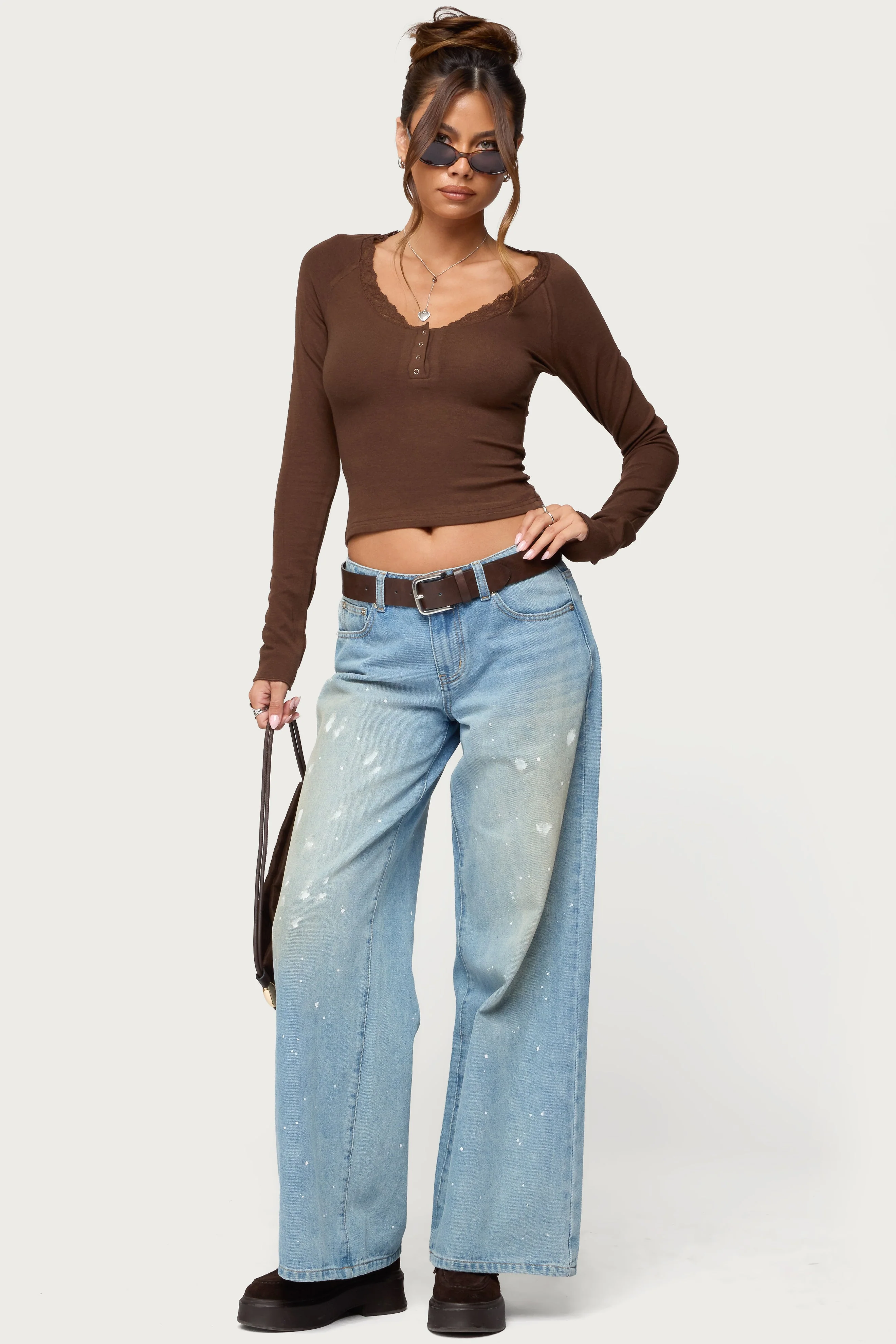 Shanah Lacey Henley Top - Image 2