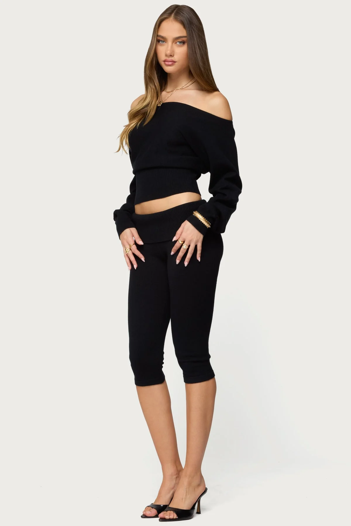 Skyla Knit Capri Trousers - Image 3
