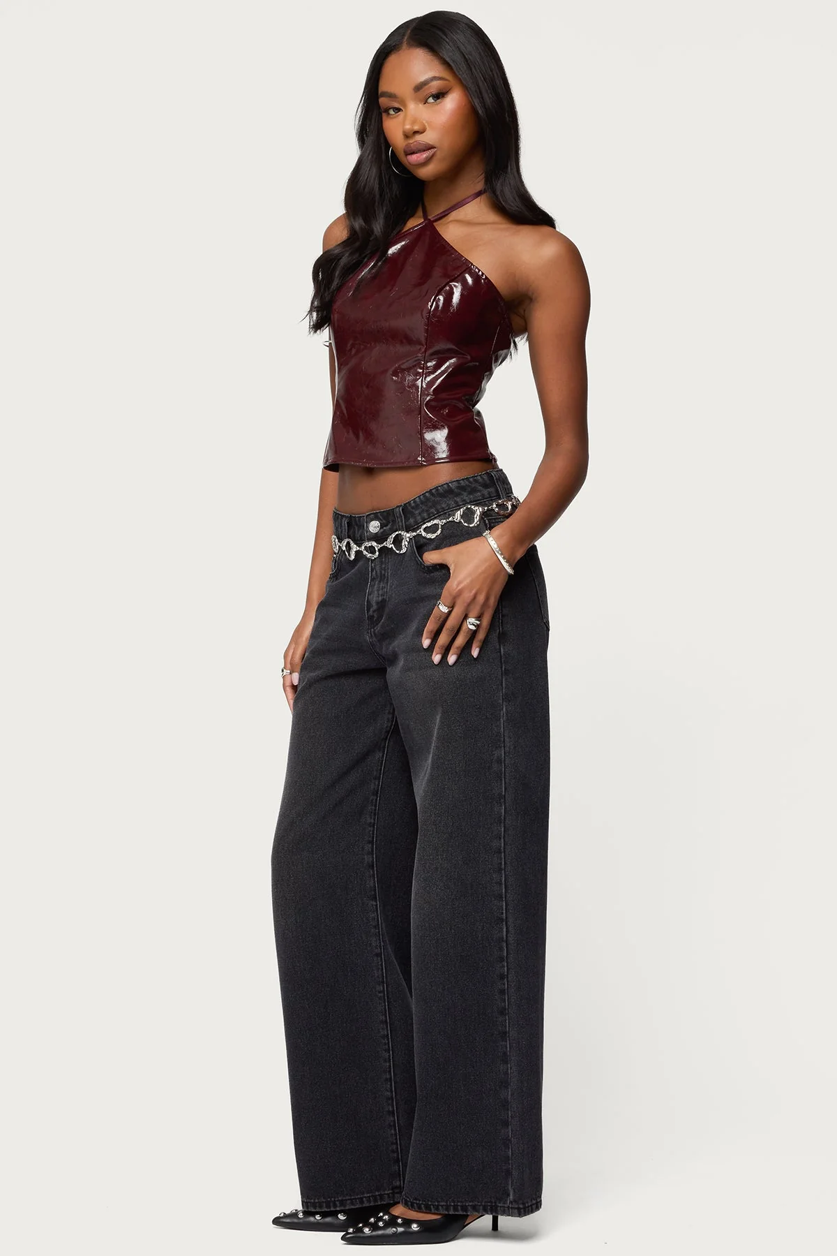 Hailie Faux Leather Halter Top - Image 5
