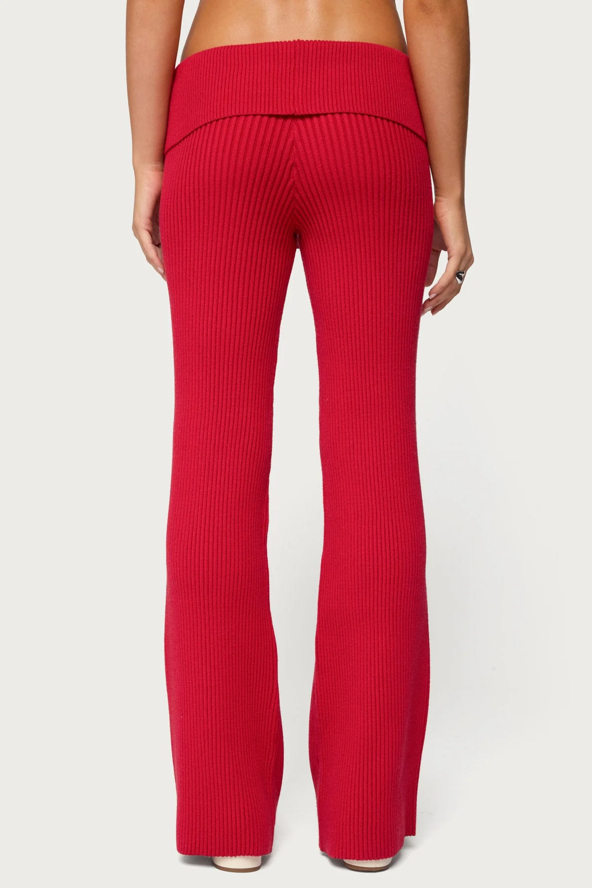 Adannah Foldover Ribbed Knit Trousers - Image 4