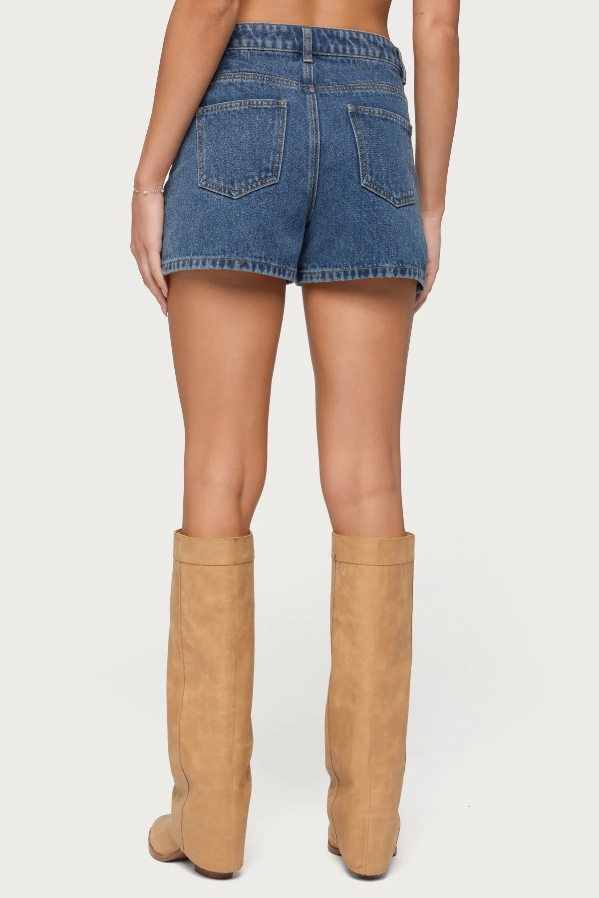 Milena High Rise Denim Shorts - Image 4