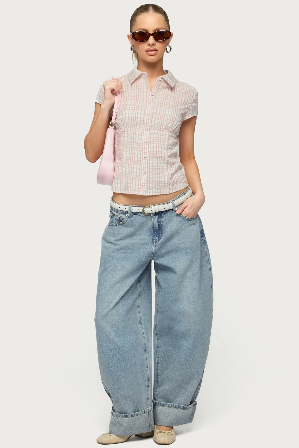 Petite Kella Low Rise Baggy Jeans