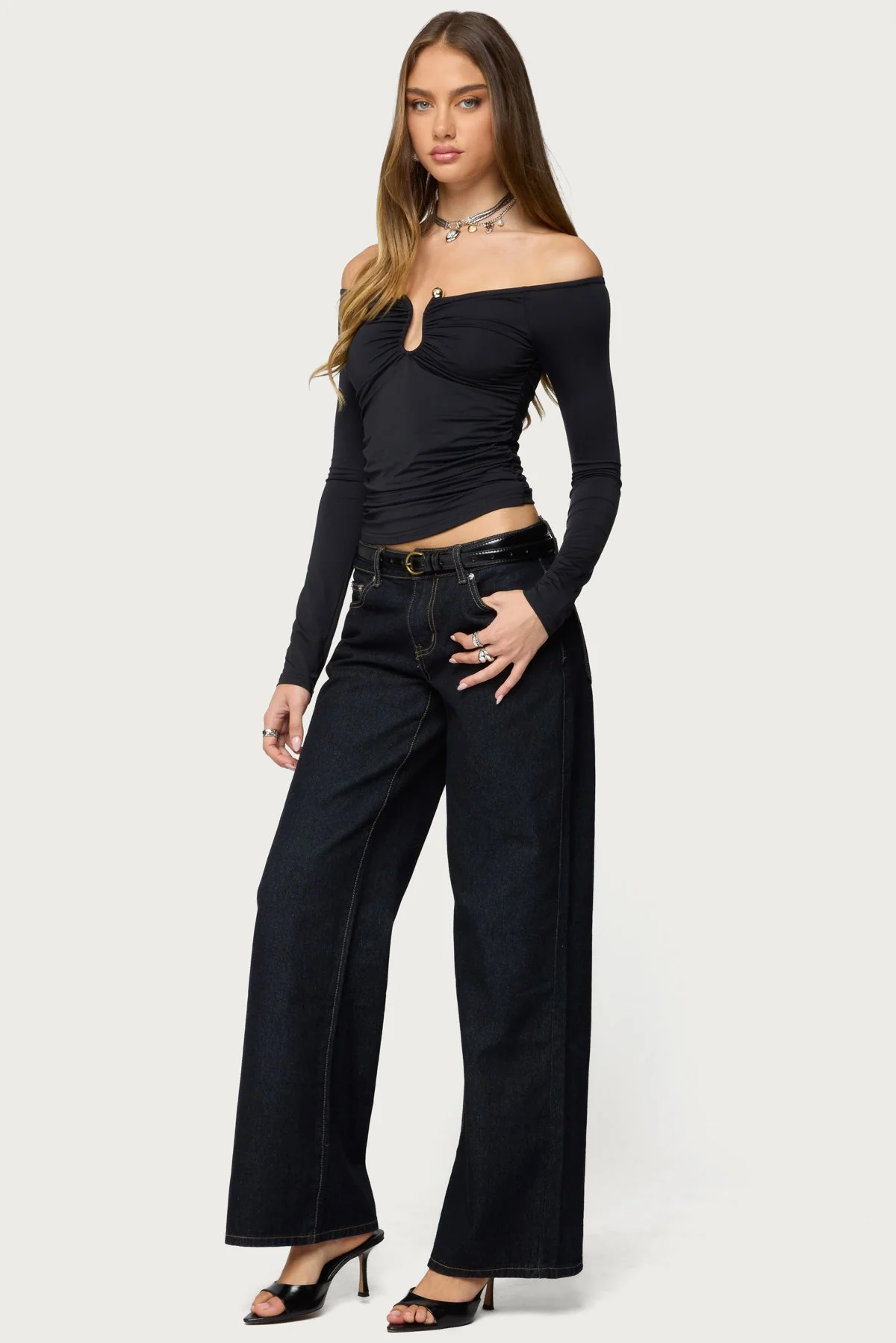 Halle Curved U Off Shoulder Top - Image 4