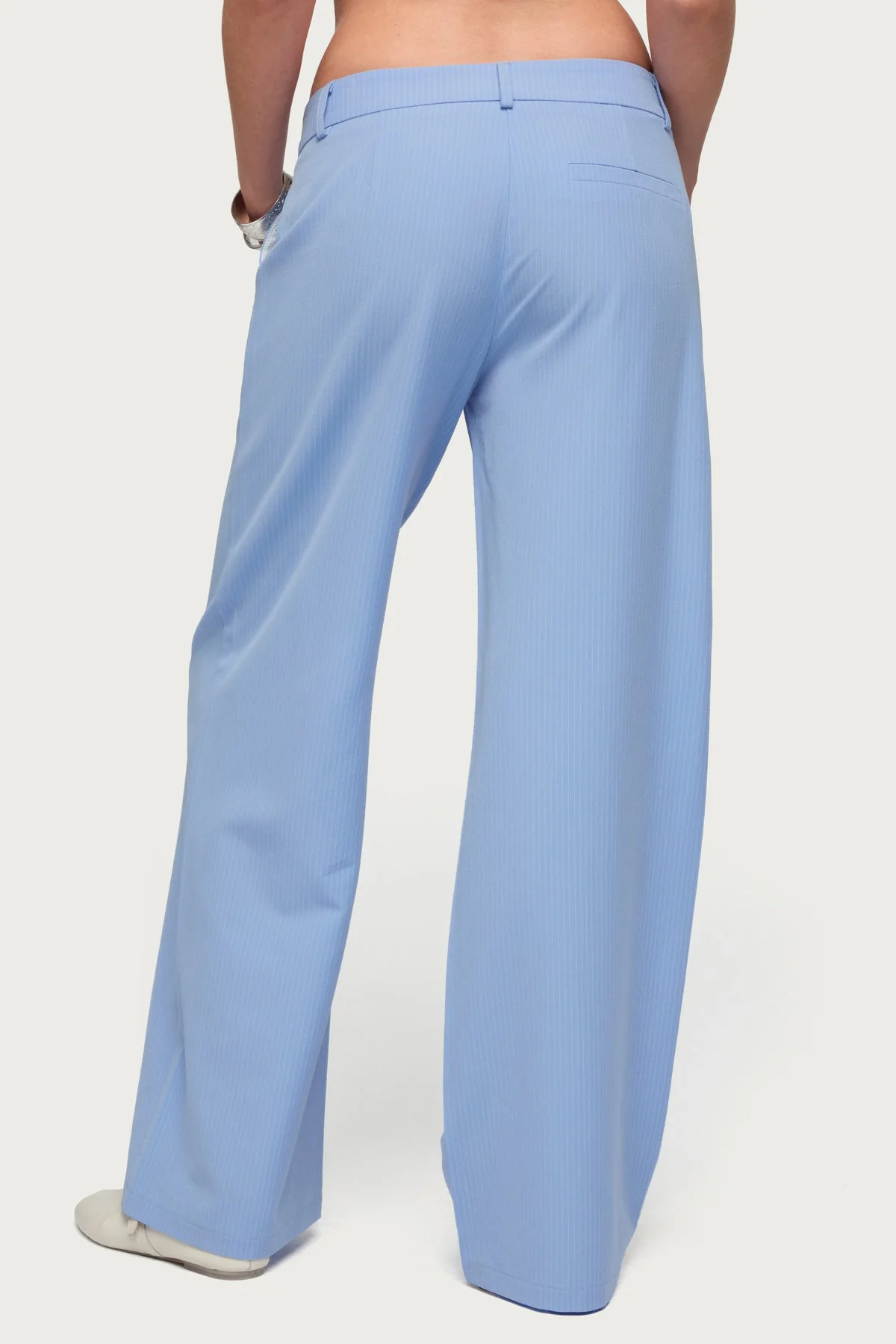 Pinstripe Tailored Straight Leg Trousers - Image 4