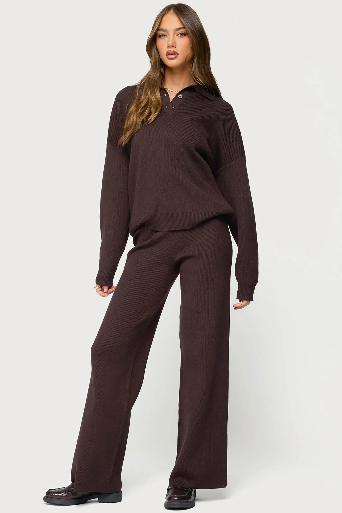 Lorie Wide Leg Knit Trousers - Image 4