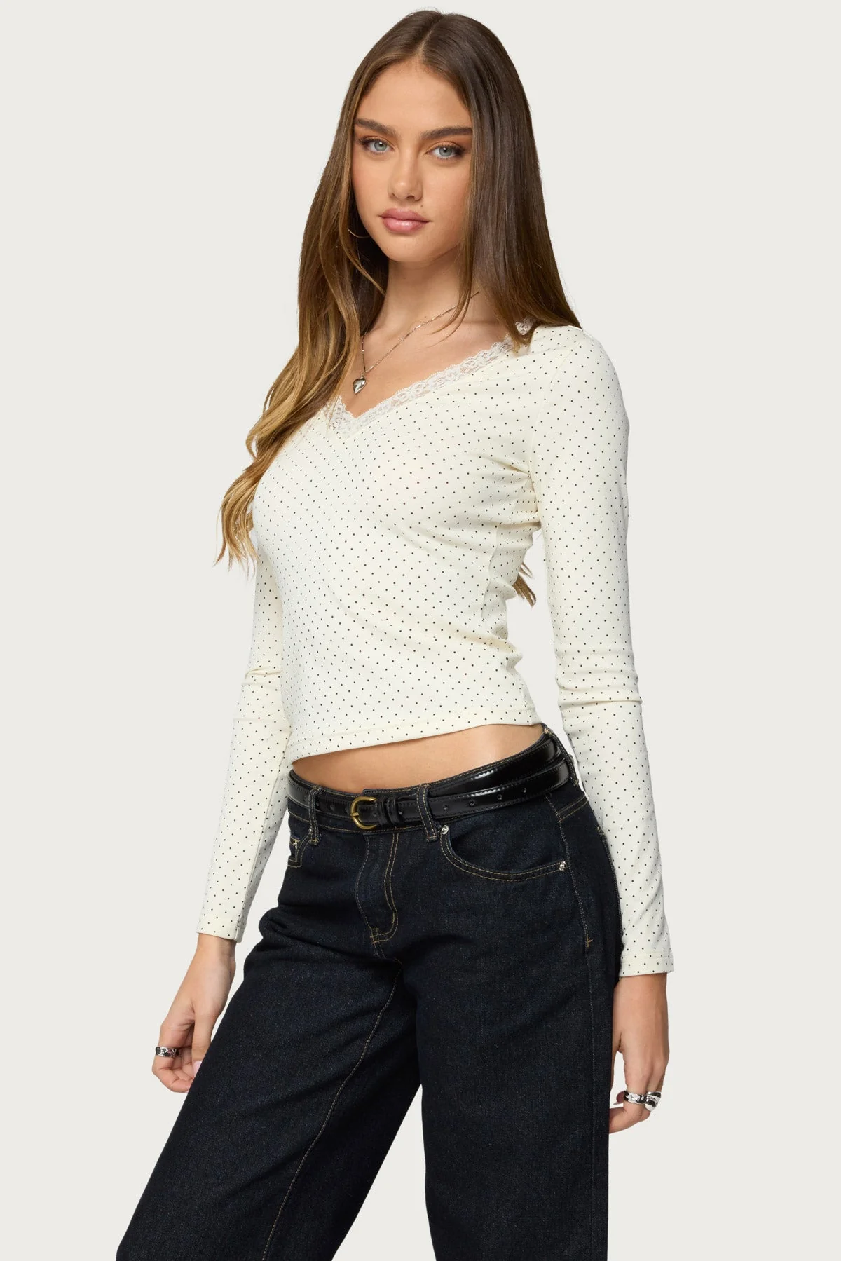 Morah Lacey Polka Dot Top - Image 5