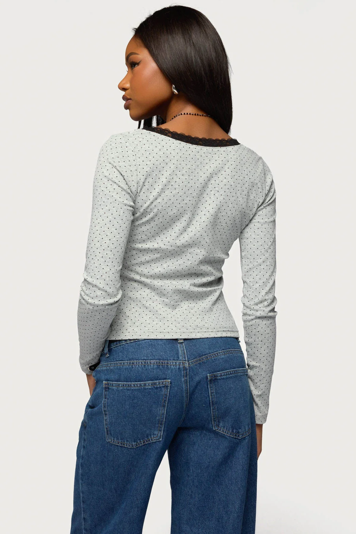 Morah Lacey Polka Dot Top - Image 4