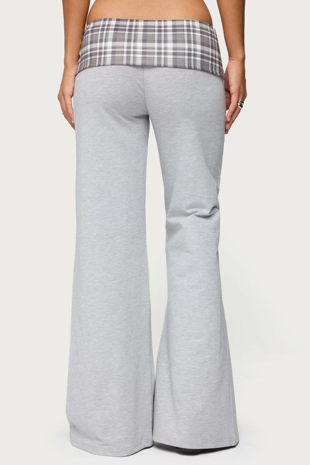 Kimmy Plaid Foldover Waist Trousers - Image 3