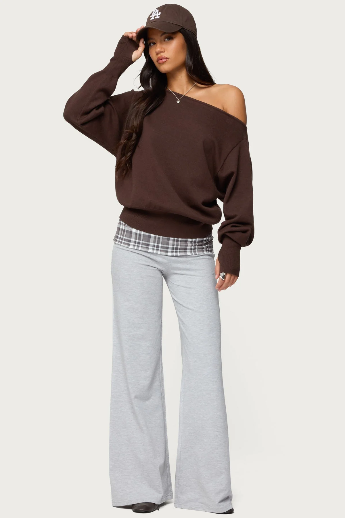 Kimmy Plaid Foldover Waist Trousers - Image 5