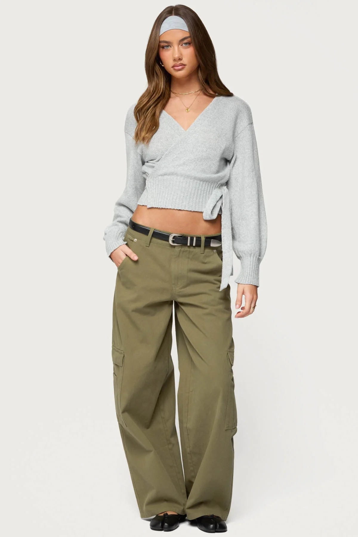 Jadah Low Rise Baggy Cargo Trousers - Image 3
