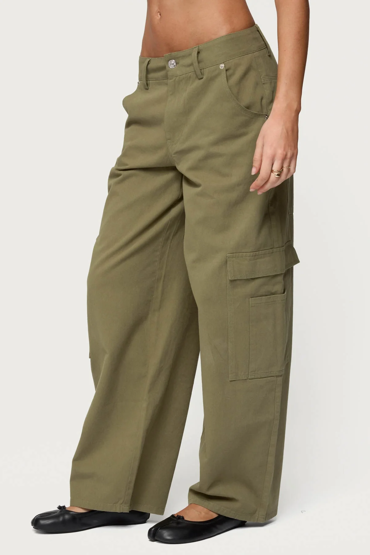Jadah Low Rise Baggy Cargo Trousers - Image 4