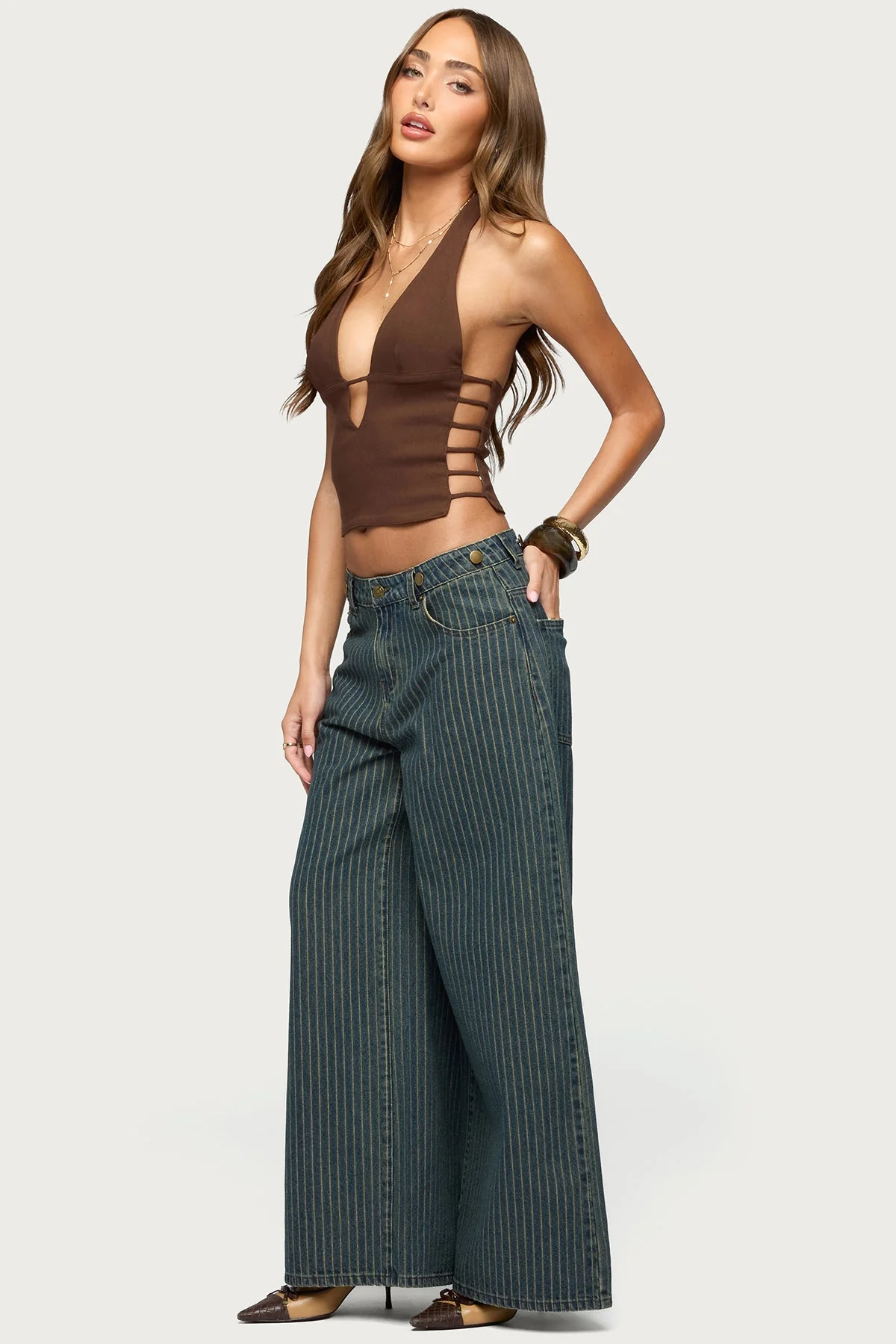 Aneera Cutout Plunging Halter Top - Image 4