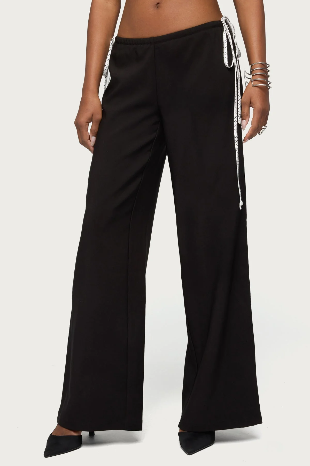 Mikah Dotted Ribbon Wide Leg Trousers - Image 2